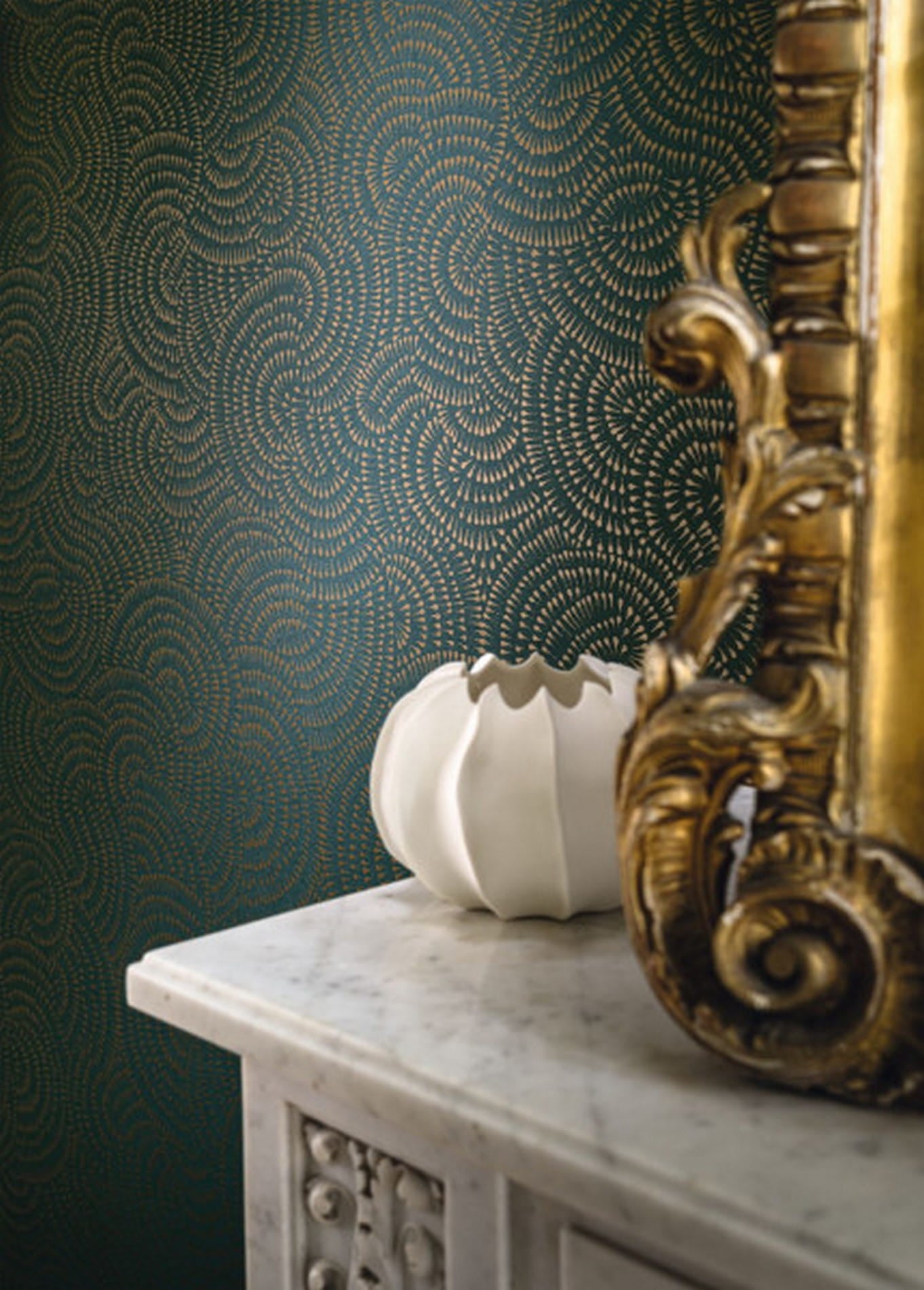 Abstract Pattern Wallpaper CASCADE - MUSTARD