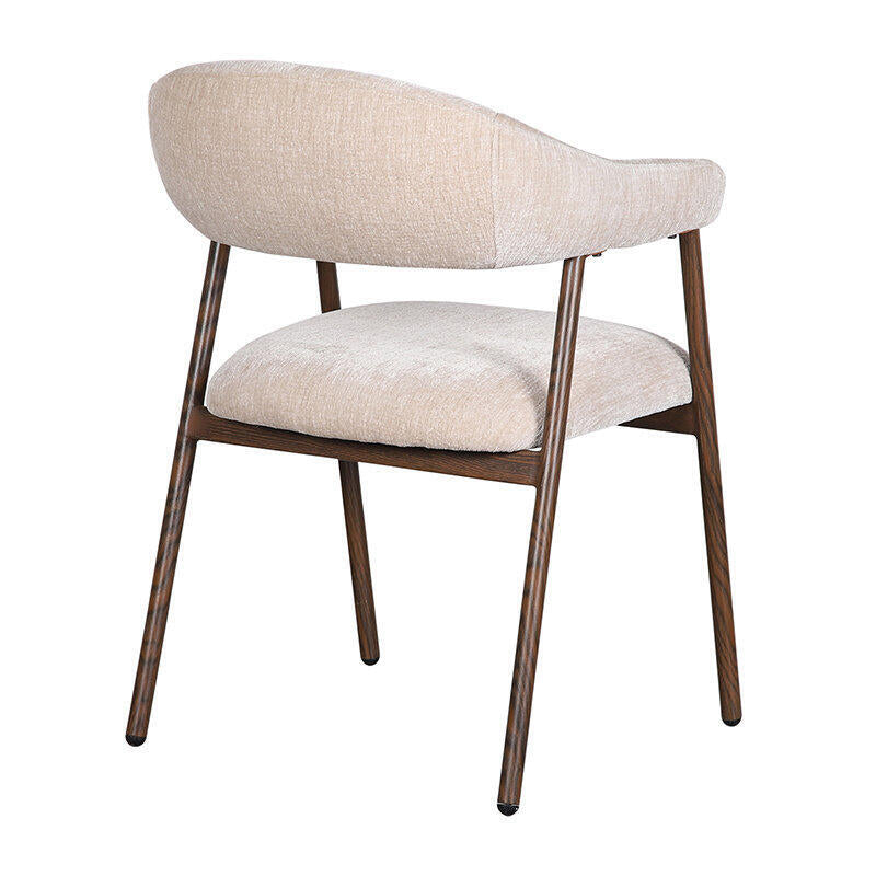 Stuhl SCANDI beige mit dunklem Holzgestell