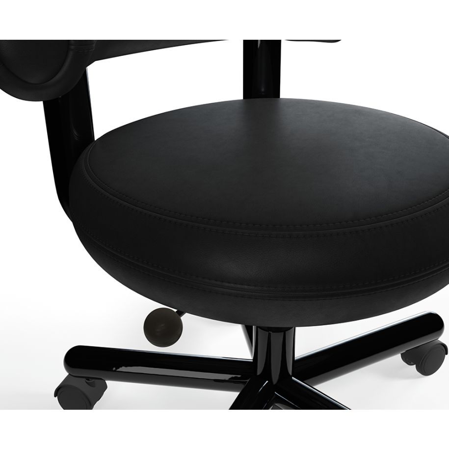 Fat office chair black leather