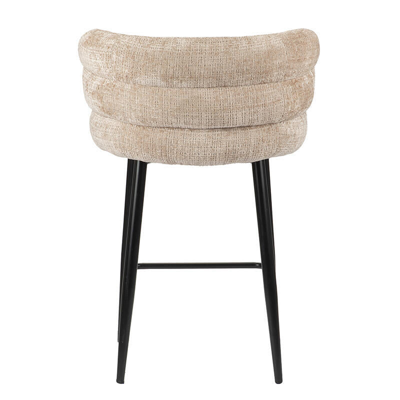 Hocker CLOUD krembeige mit schwarzem Gestell