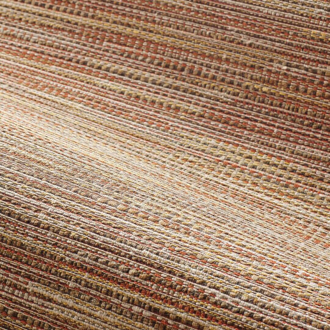 Textile wallpaper with a structural design resembling canvas VAGAR - ORANGE BRÛLÉ / burnt orange with bronze