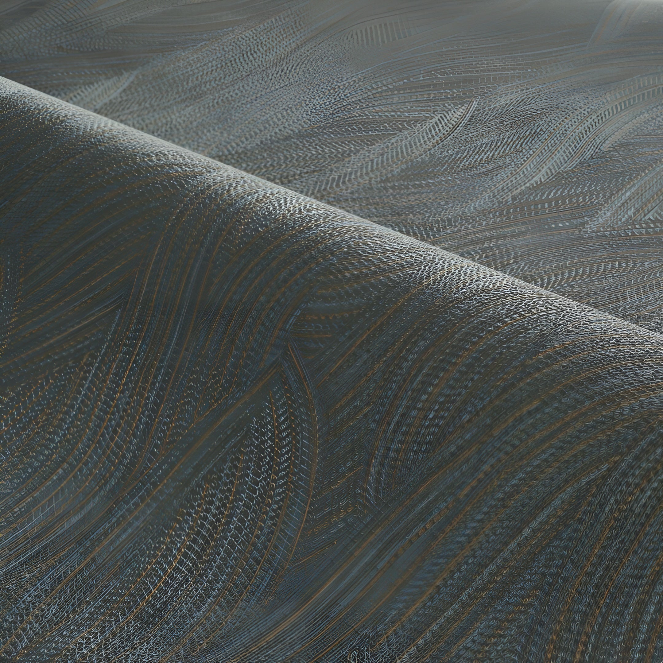 Structural wallpaper with an abstract wavy pattern JASSINE - ENCRE dark brown