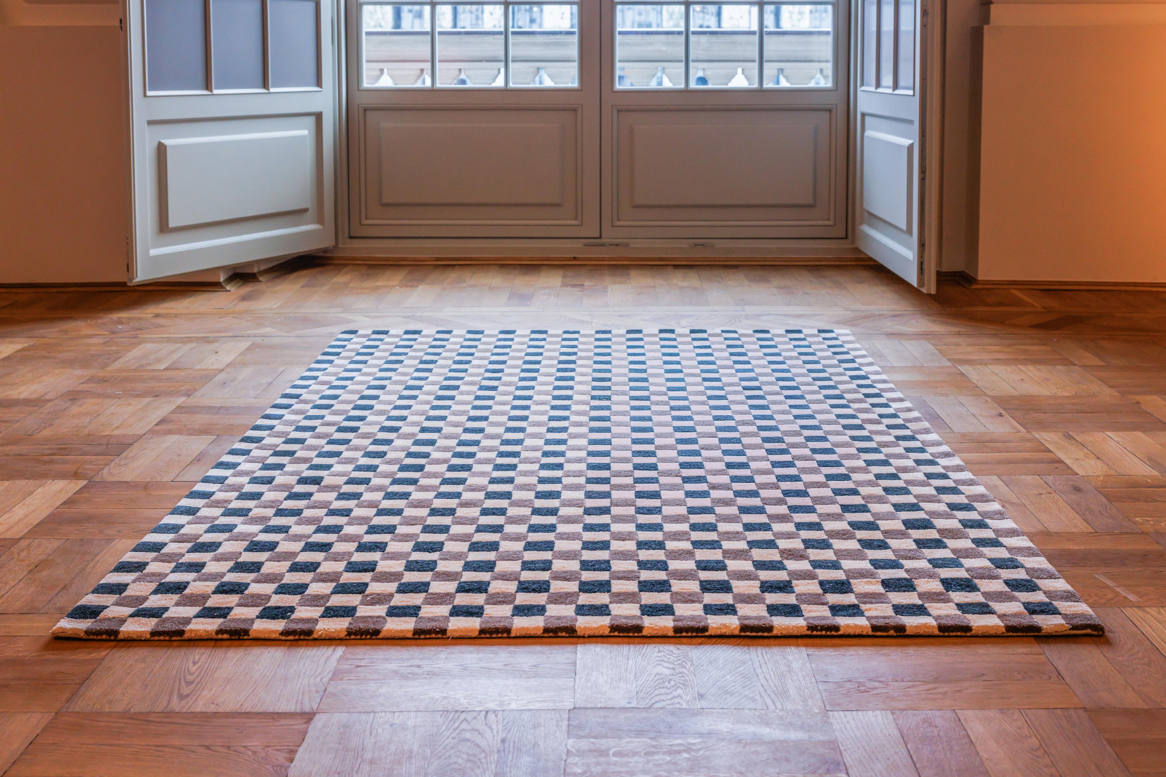 Teppich FLICKER dunkelgrün mit beige und braun [Amelia]
