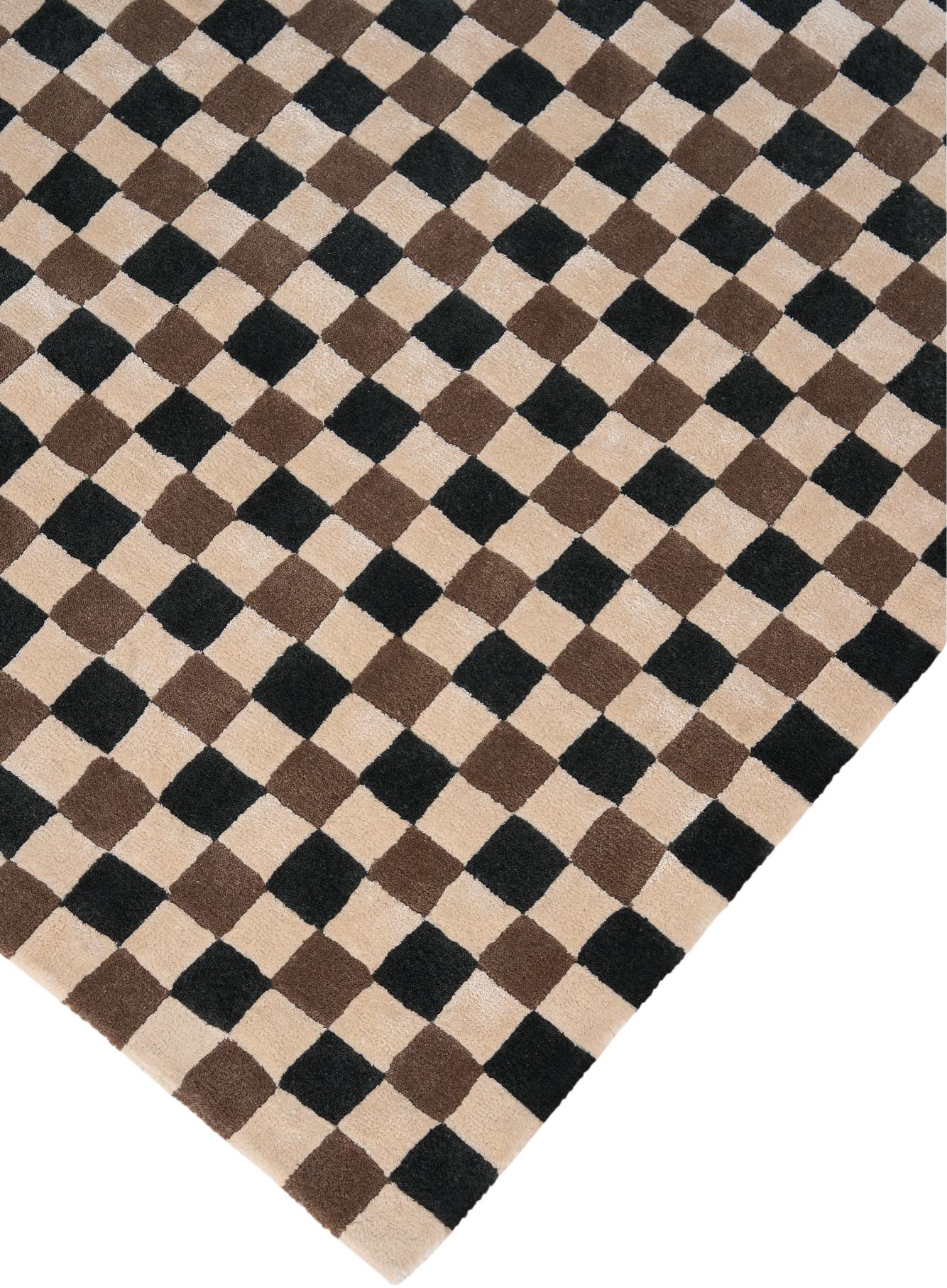 Teppich FLICKER dunkelgrün mit beige und braun [Amelia]