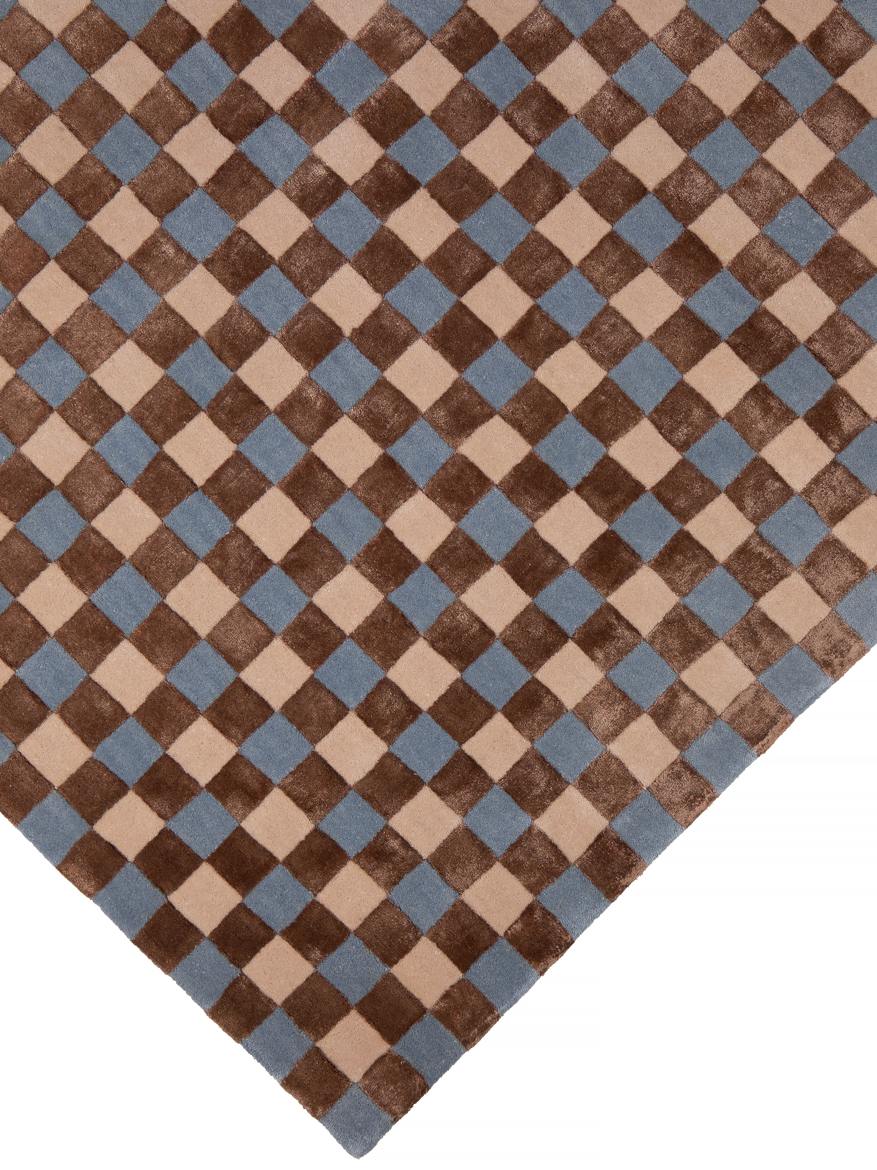 FLICKER blue rug with beige and brown [Amelia]
