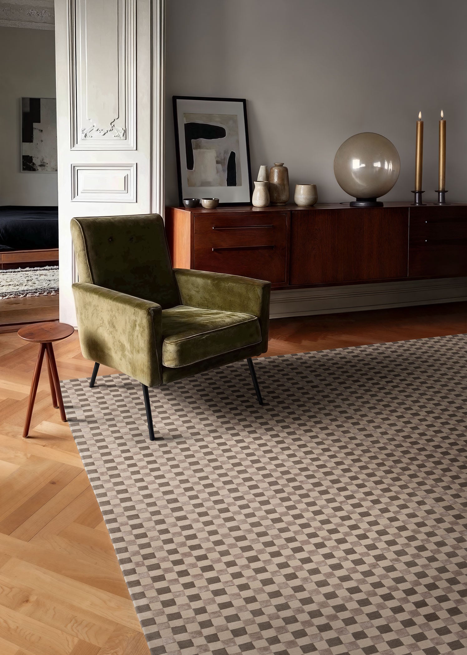 Teppich FLICKER beige mit hellgrau [Amelia]