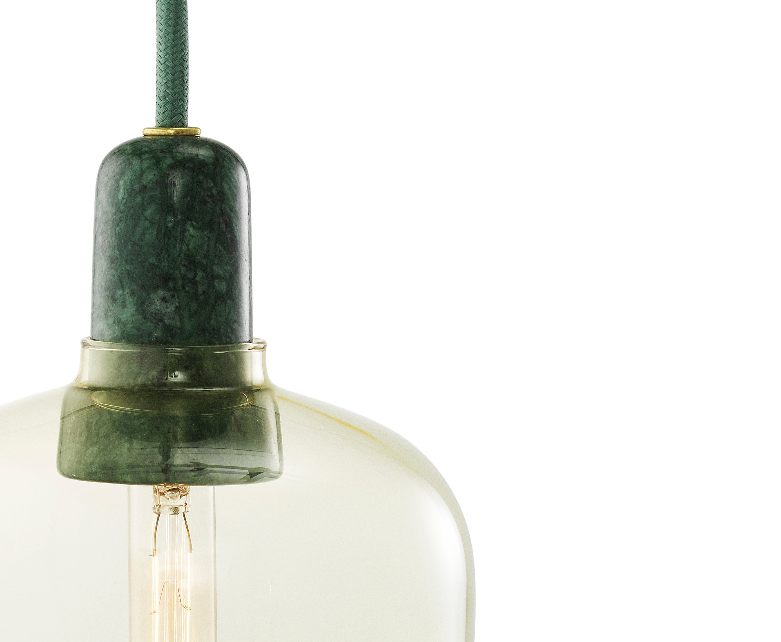 AMP pendant lamp yellow glass with green marble