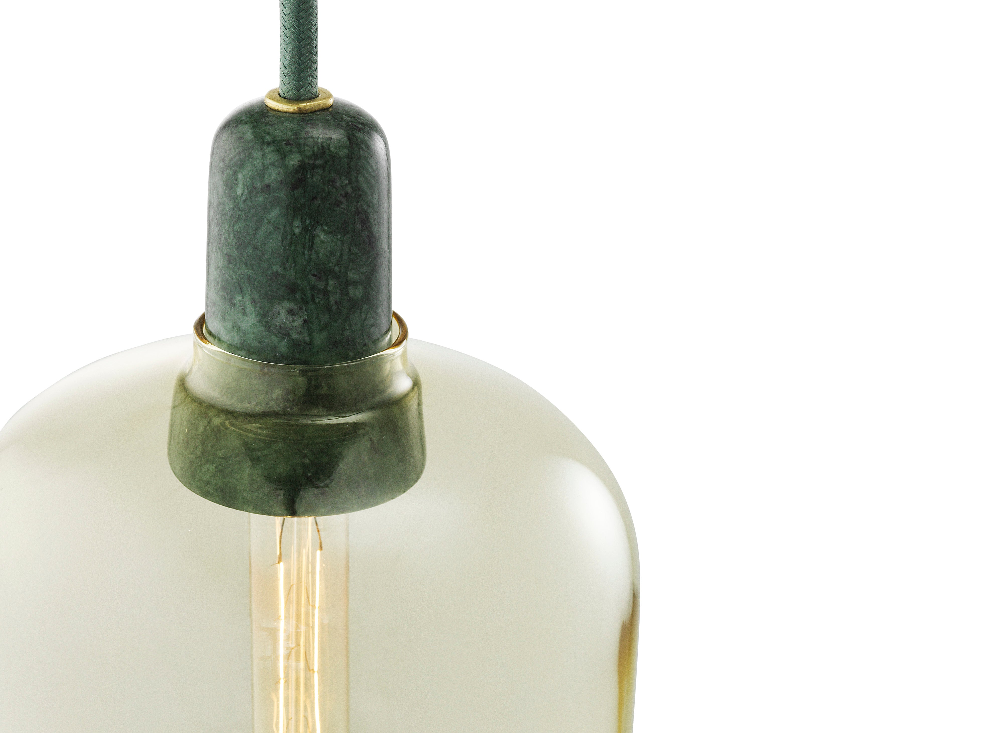 AMP LARGE pendant lamp yellow glass with green marble