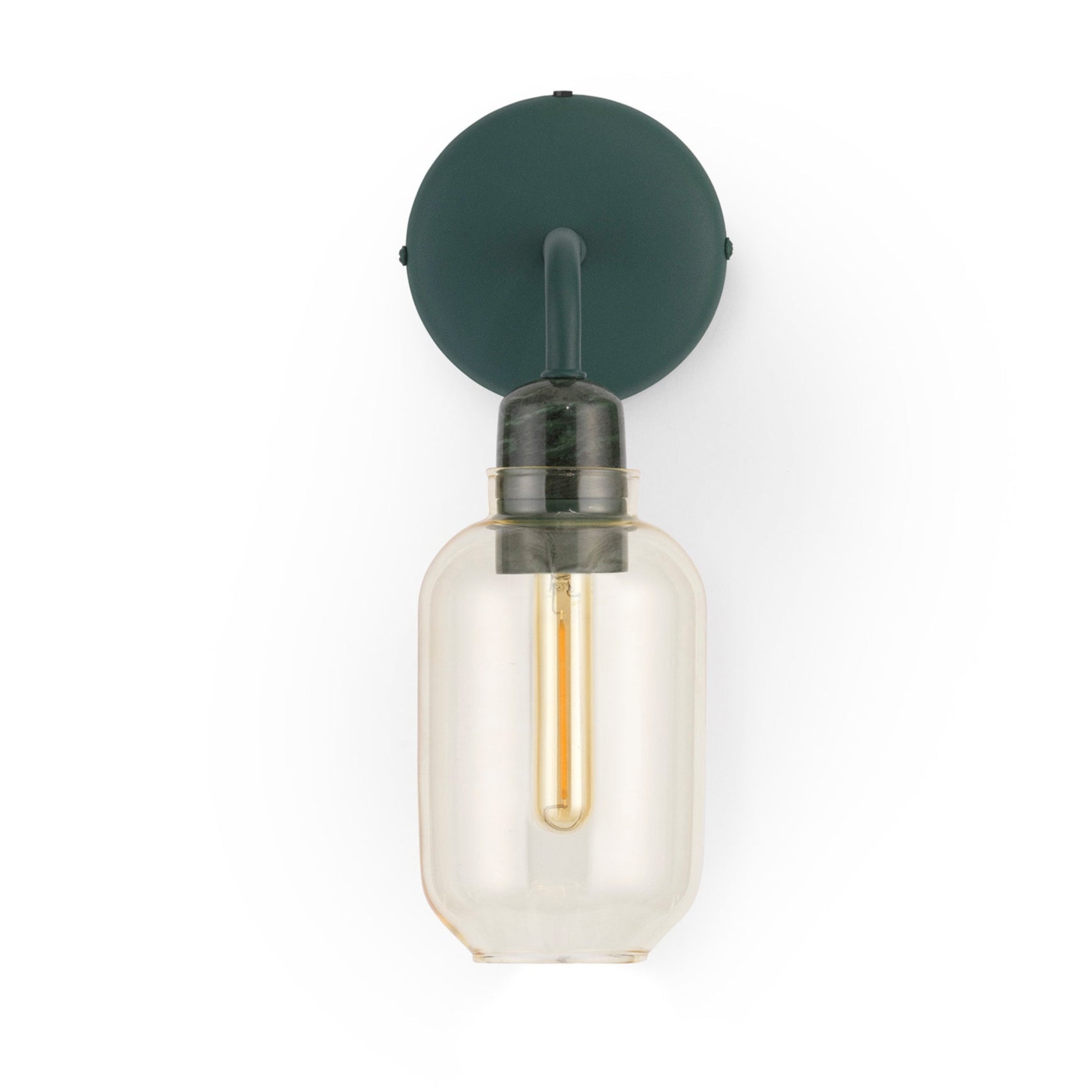 AMP wall lamp with yellow glass and green marble