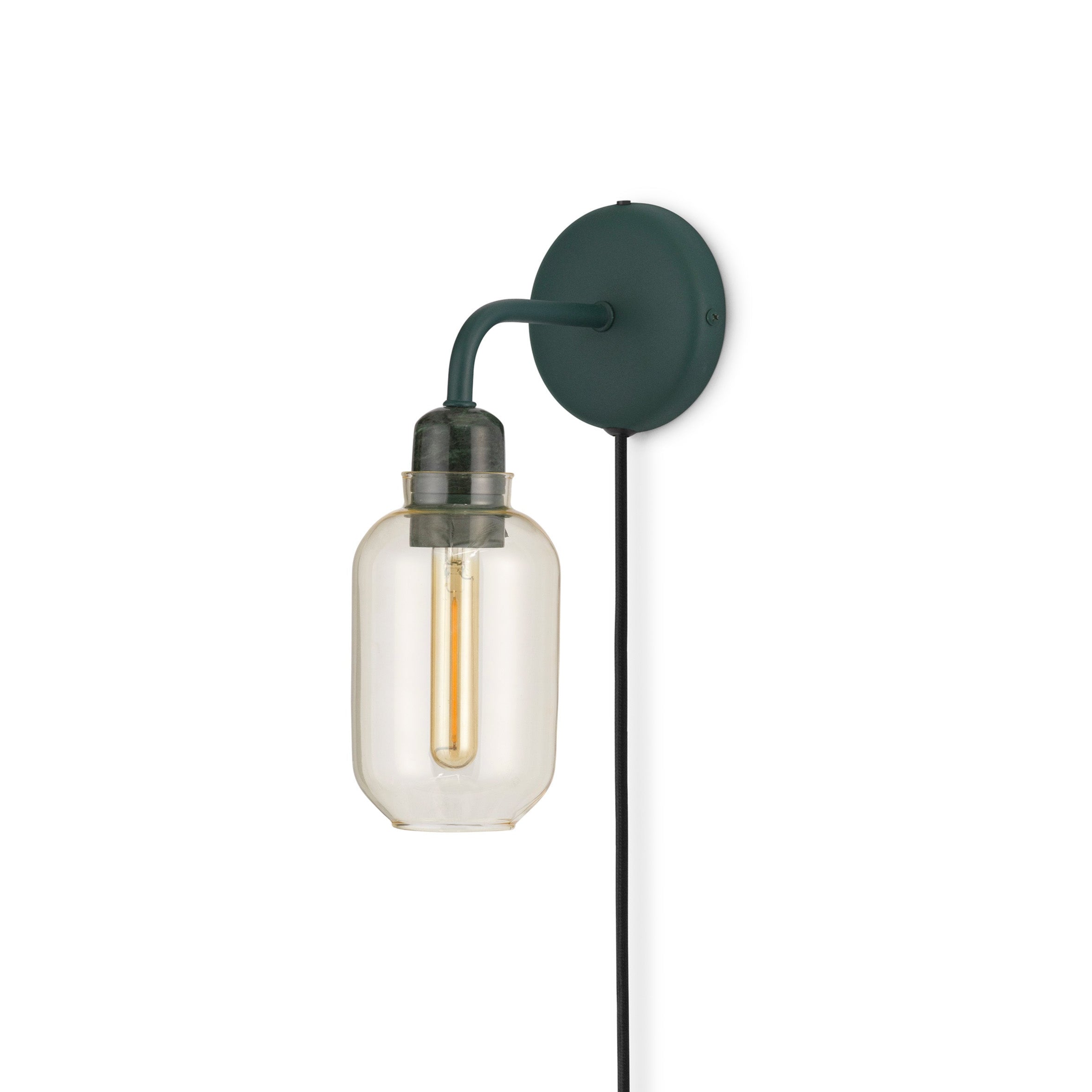 AMP wall lamp with yellow glass and green marble