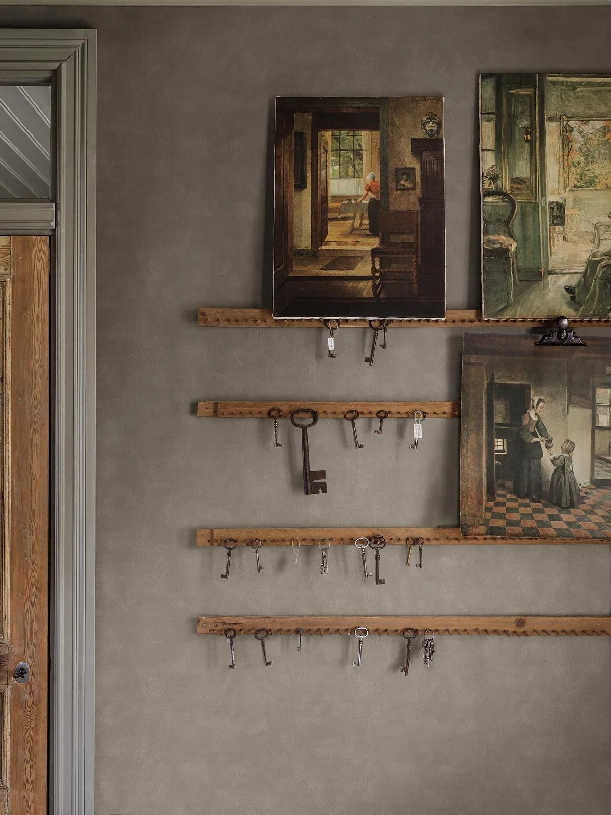 Tapete, die Leinwand imitiert SHADES - FLINT braun-grau