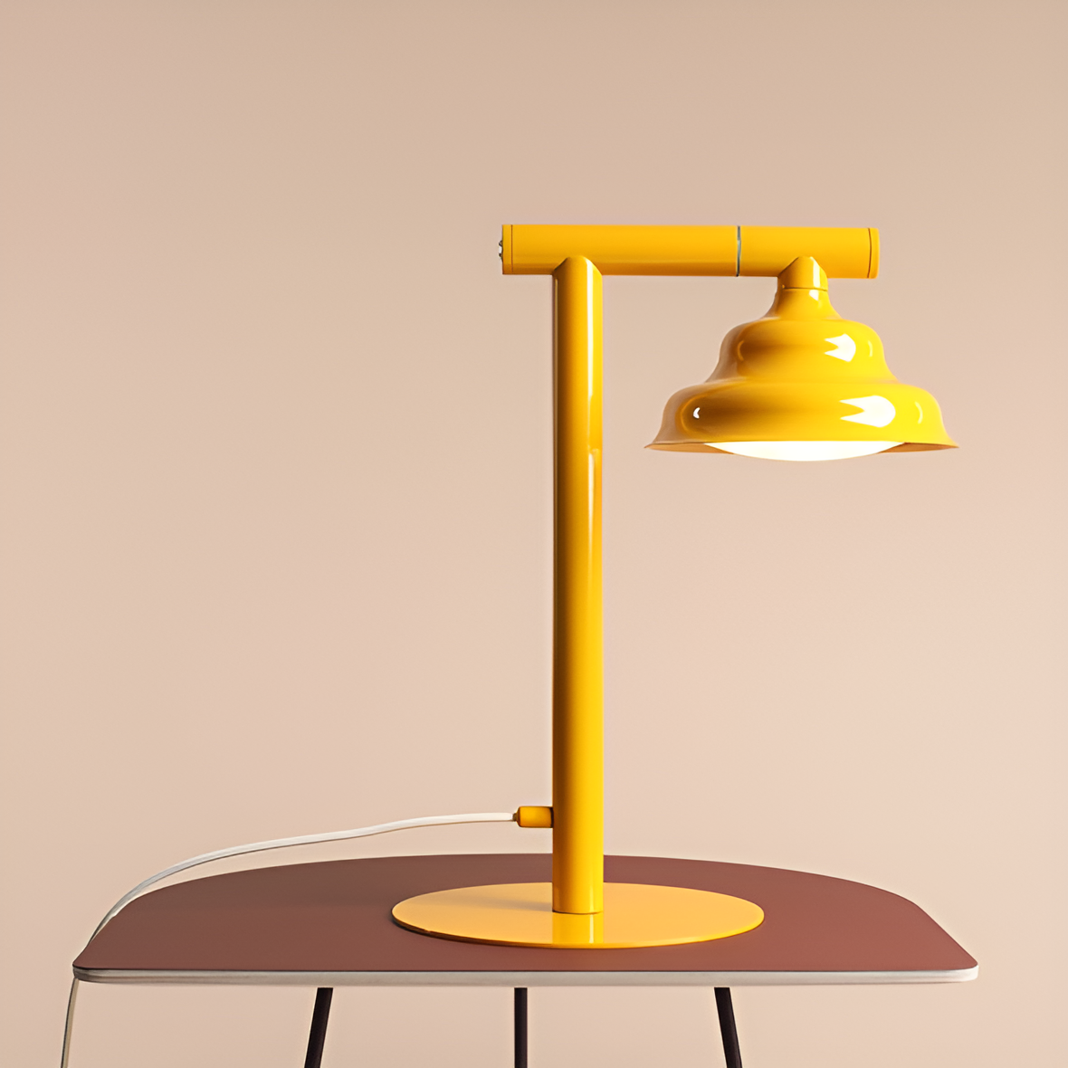 Yellow wave desk lamp