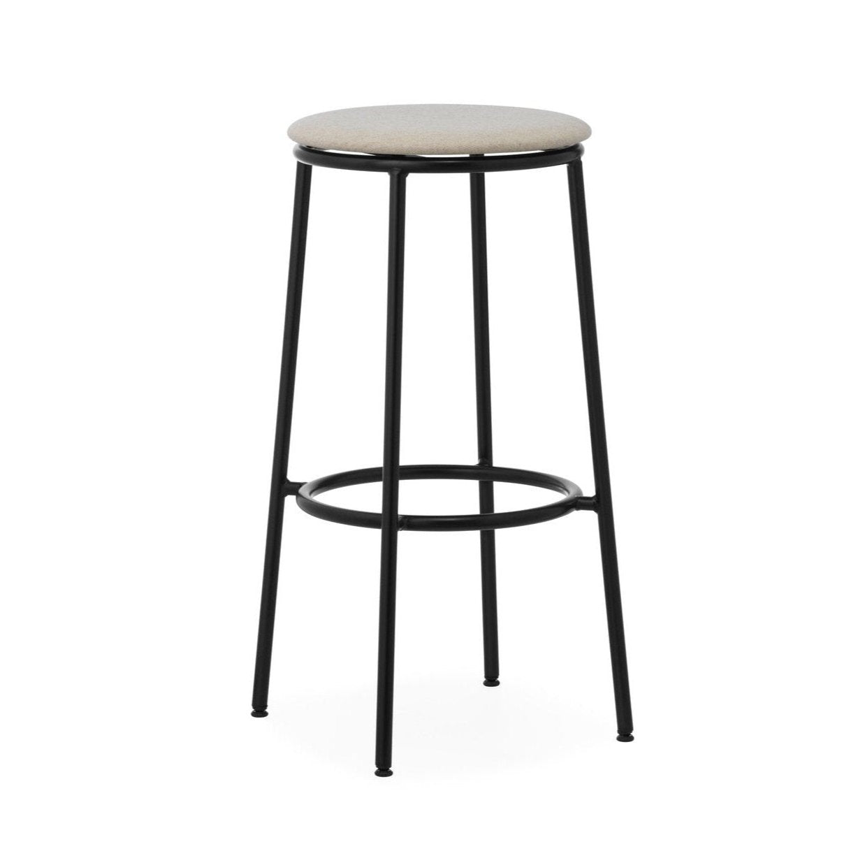 Circa Bar Stuhl gepolsterte Beige mit einer schwarzen Basis