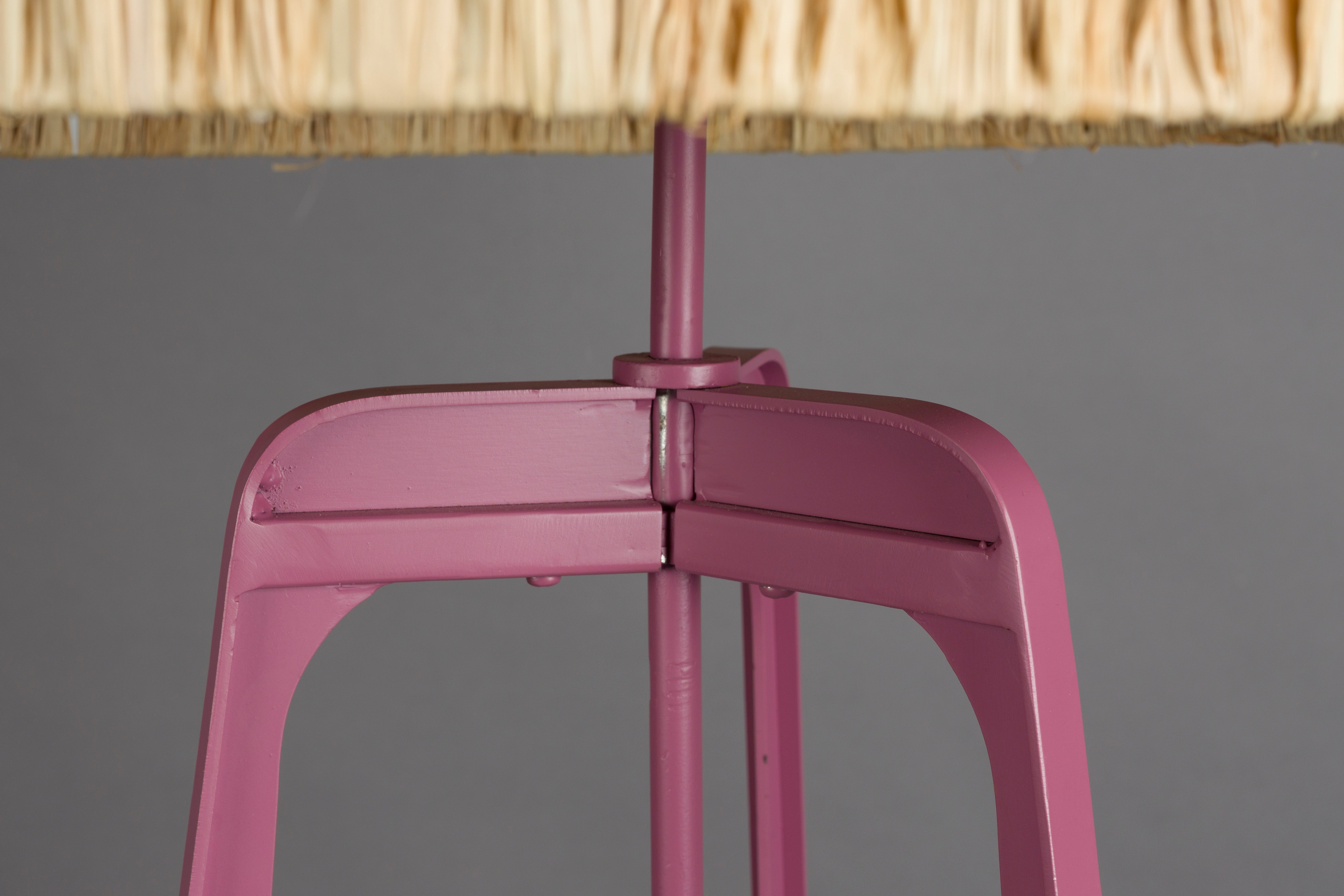 AFRA lamp in light brown with a plum base