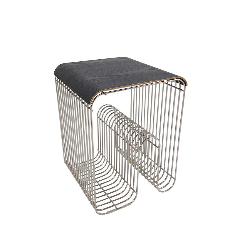 CURVA tray black oak wood