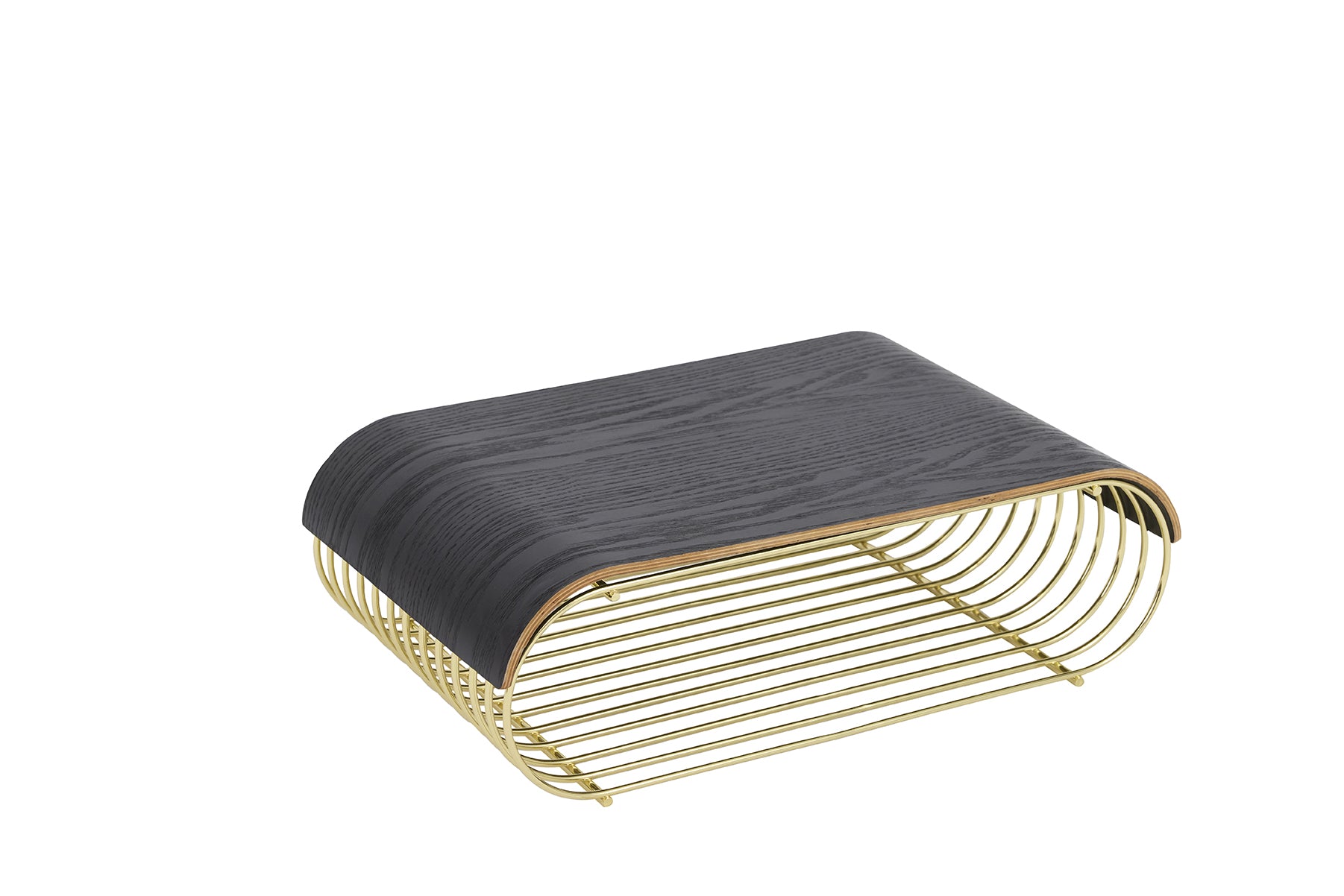 CURVA tray black oak wood