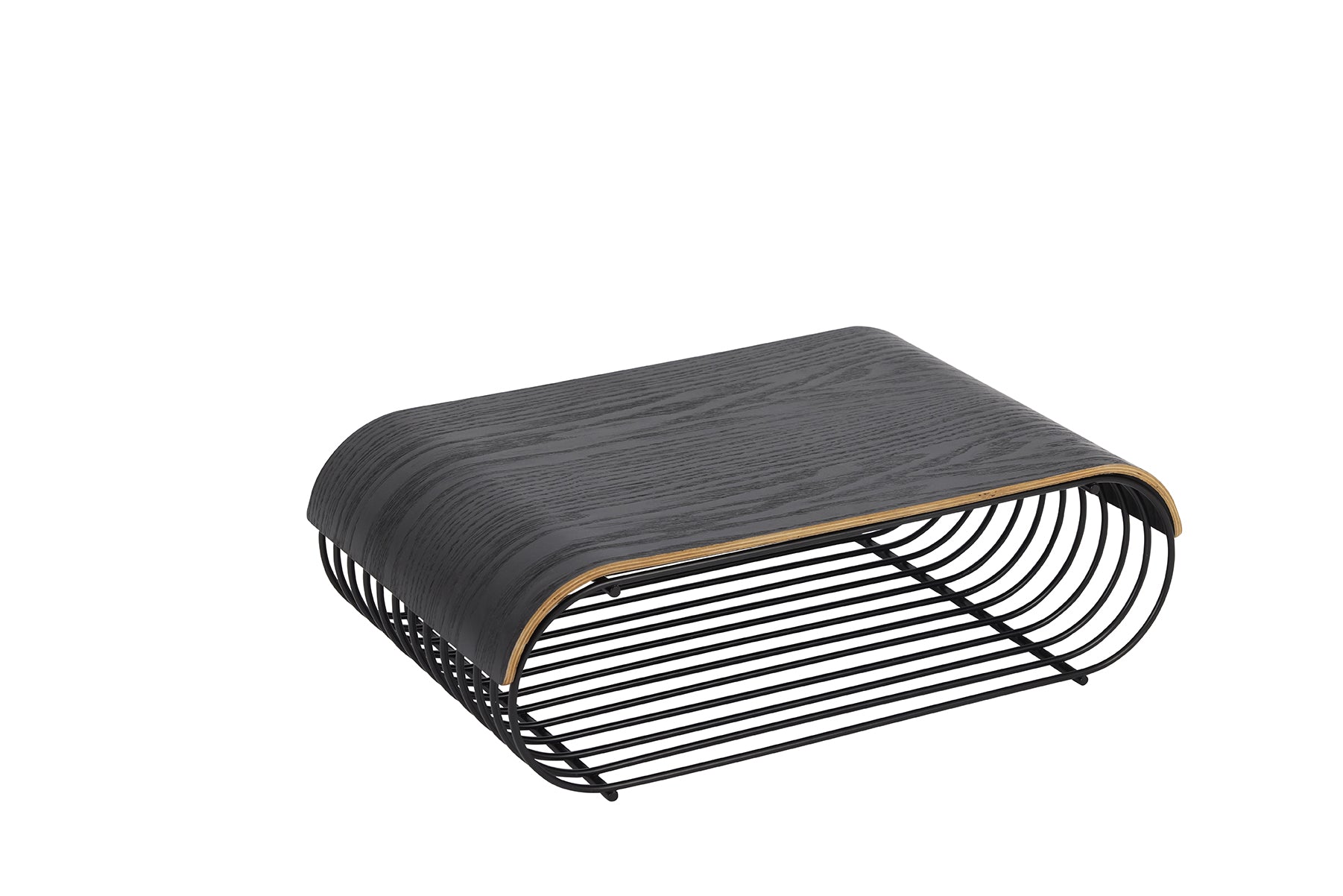 CURVA tray black oak wood