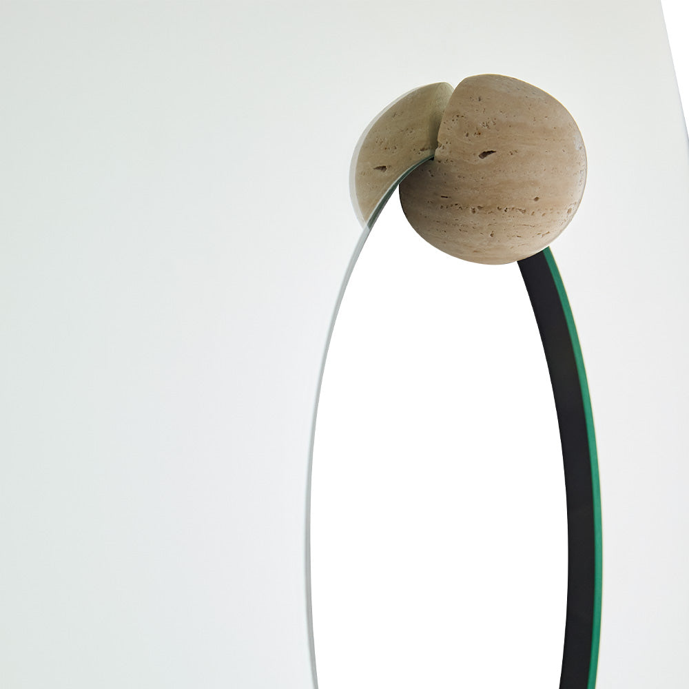 CASTELLUM Round Mirror Travertine