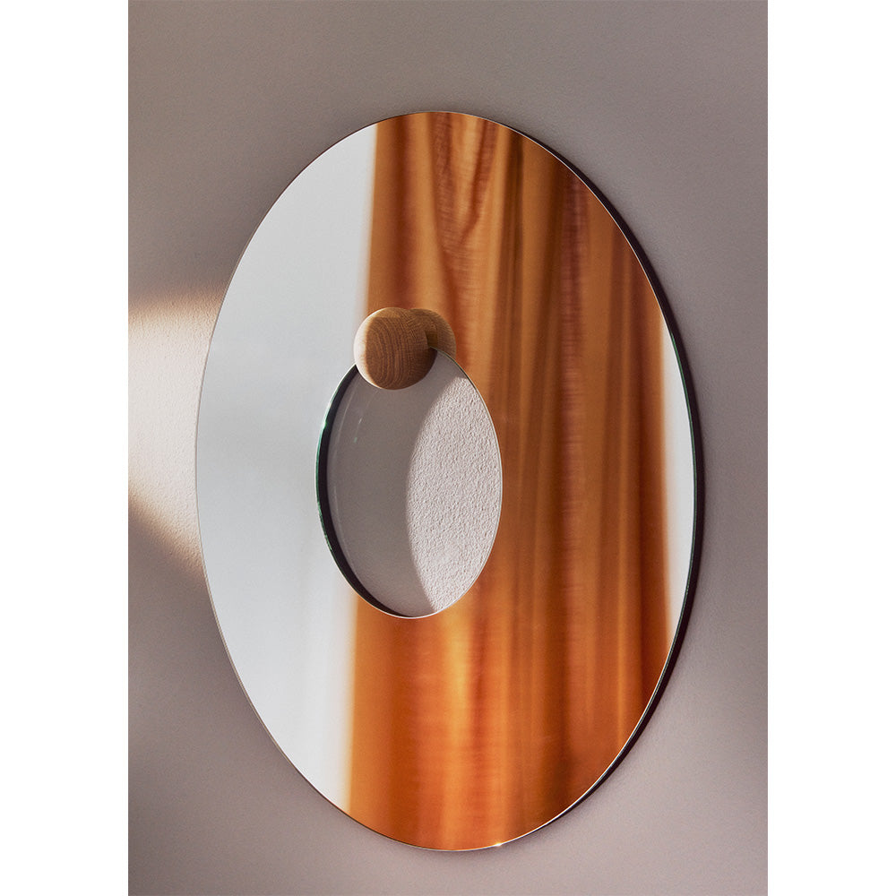 Round Mirror CASTELLUM Oak Wood