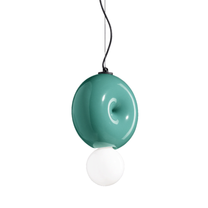 Ceramic turquoise bumbum hanging lamp