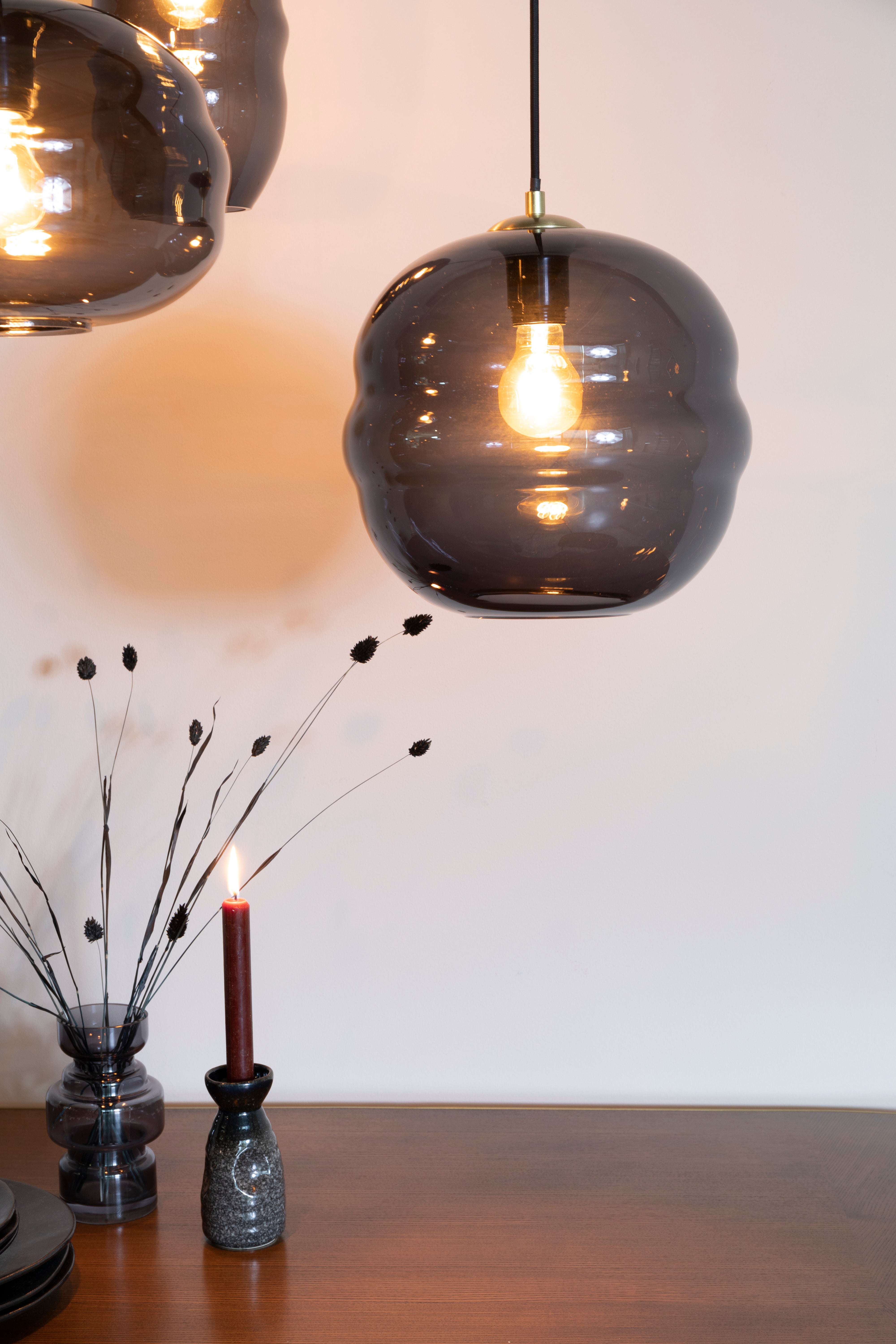 Pendelleuchte LAUREN schwarzes Glas