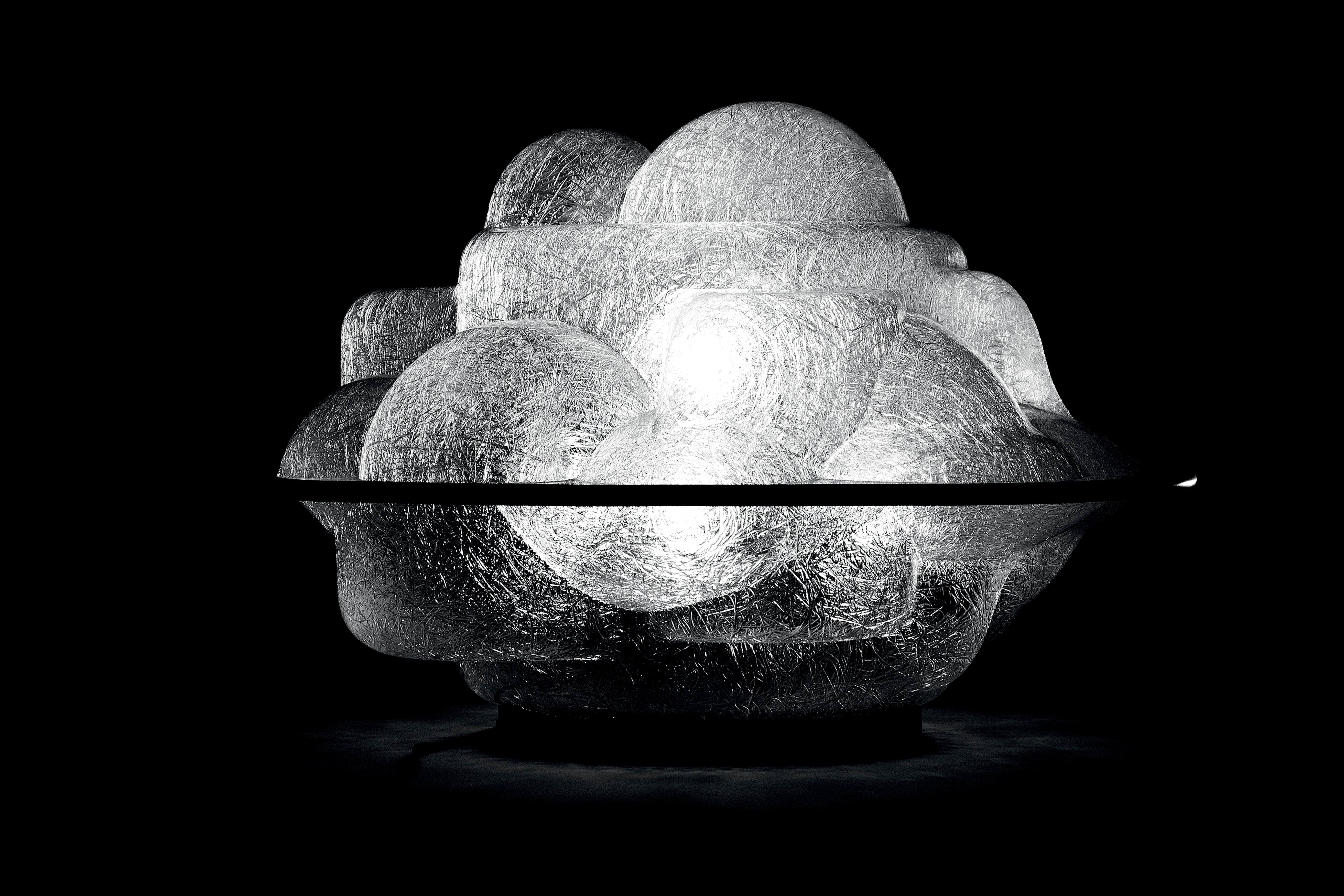 Tischlampe PROFITEROLLE transparent mit Schwarz