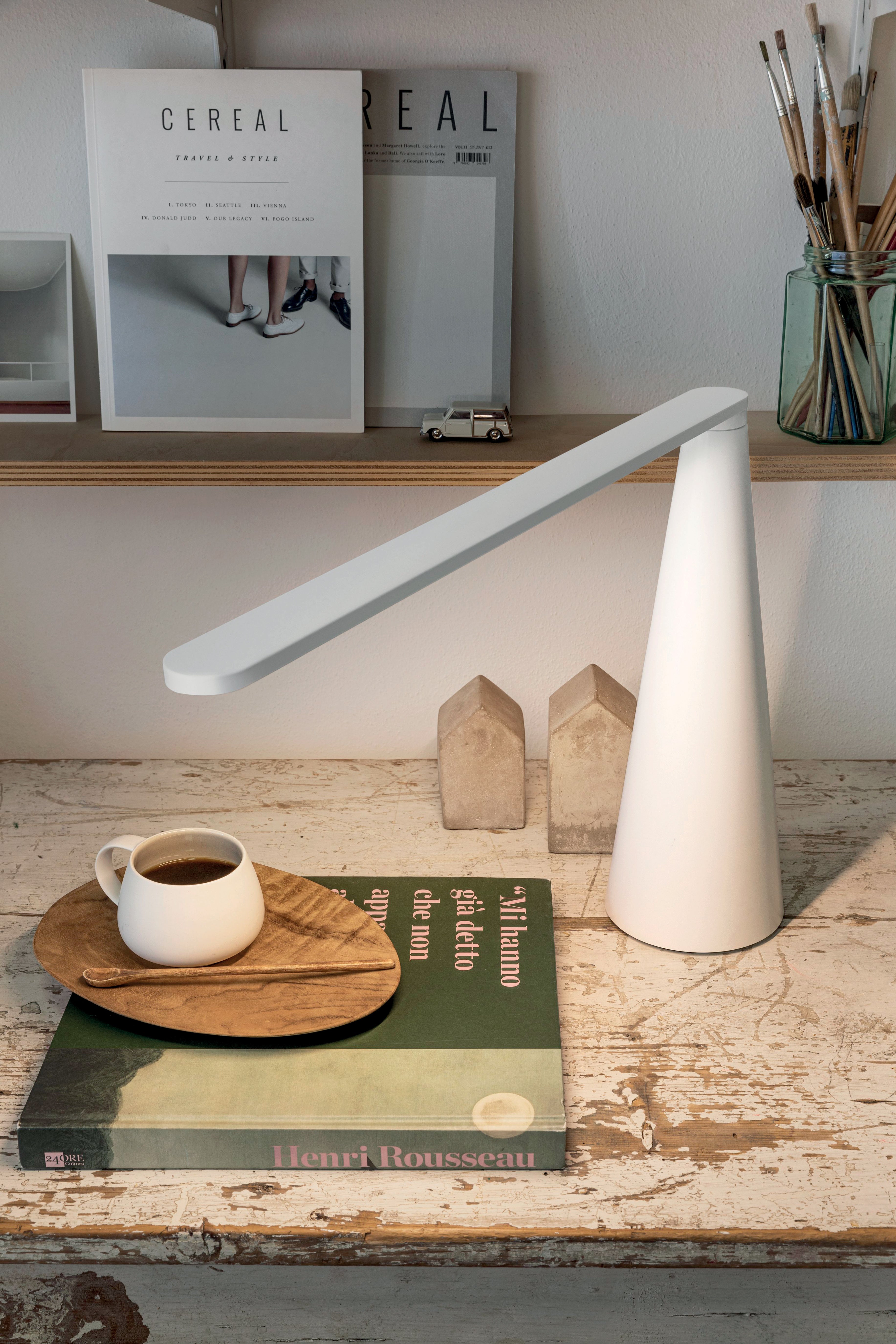 Tischlampe ELICA in glänzendem Gelb