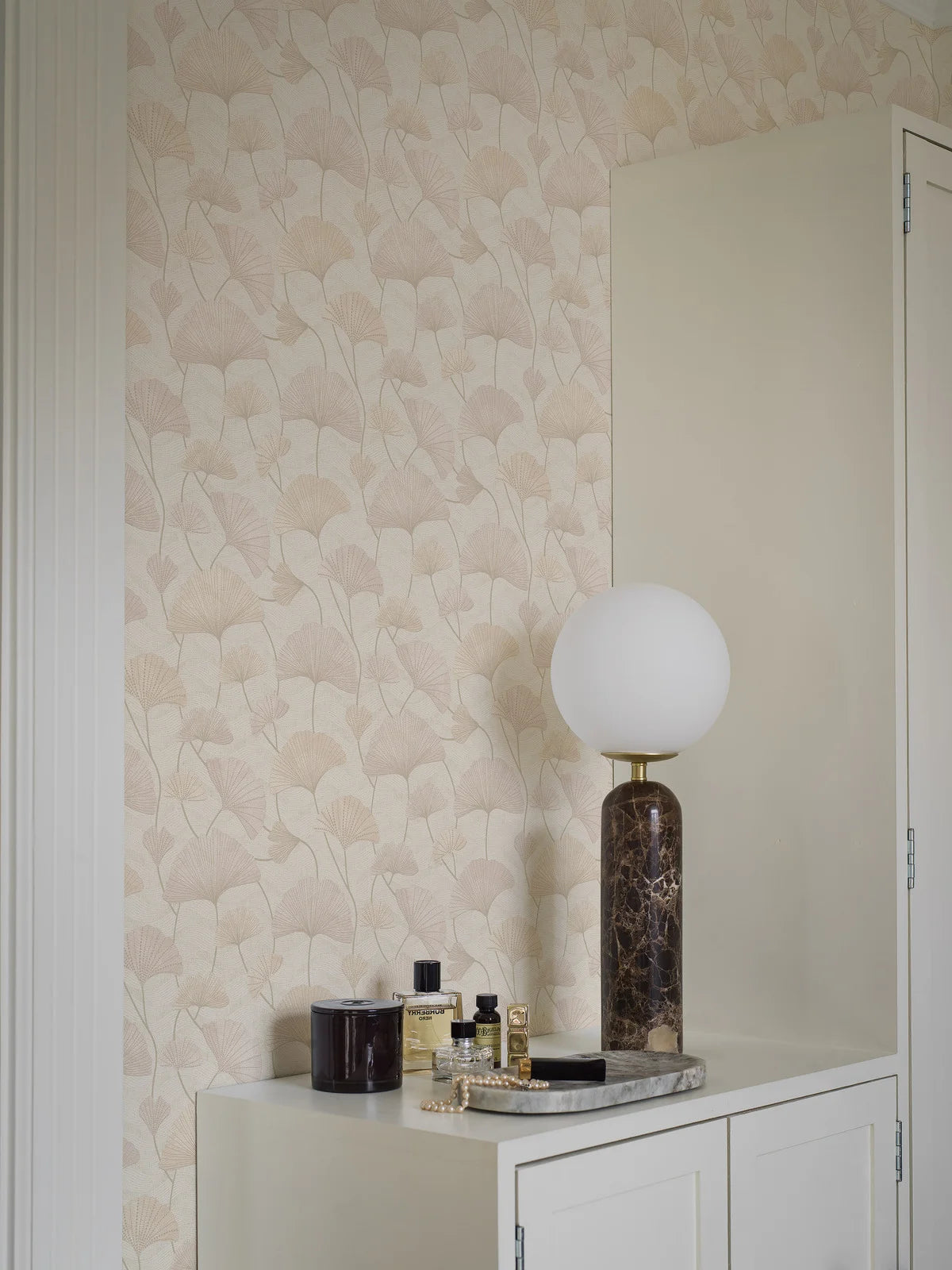 Strukturierte Tapete mit Pflanzenmotiv SOPHIA beige-rosa