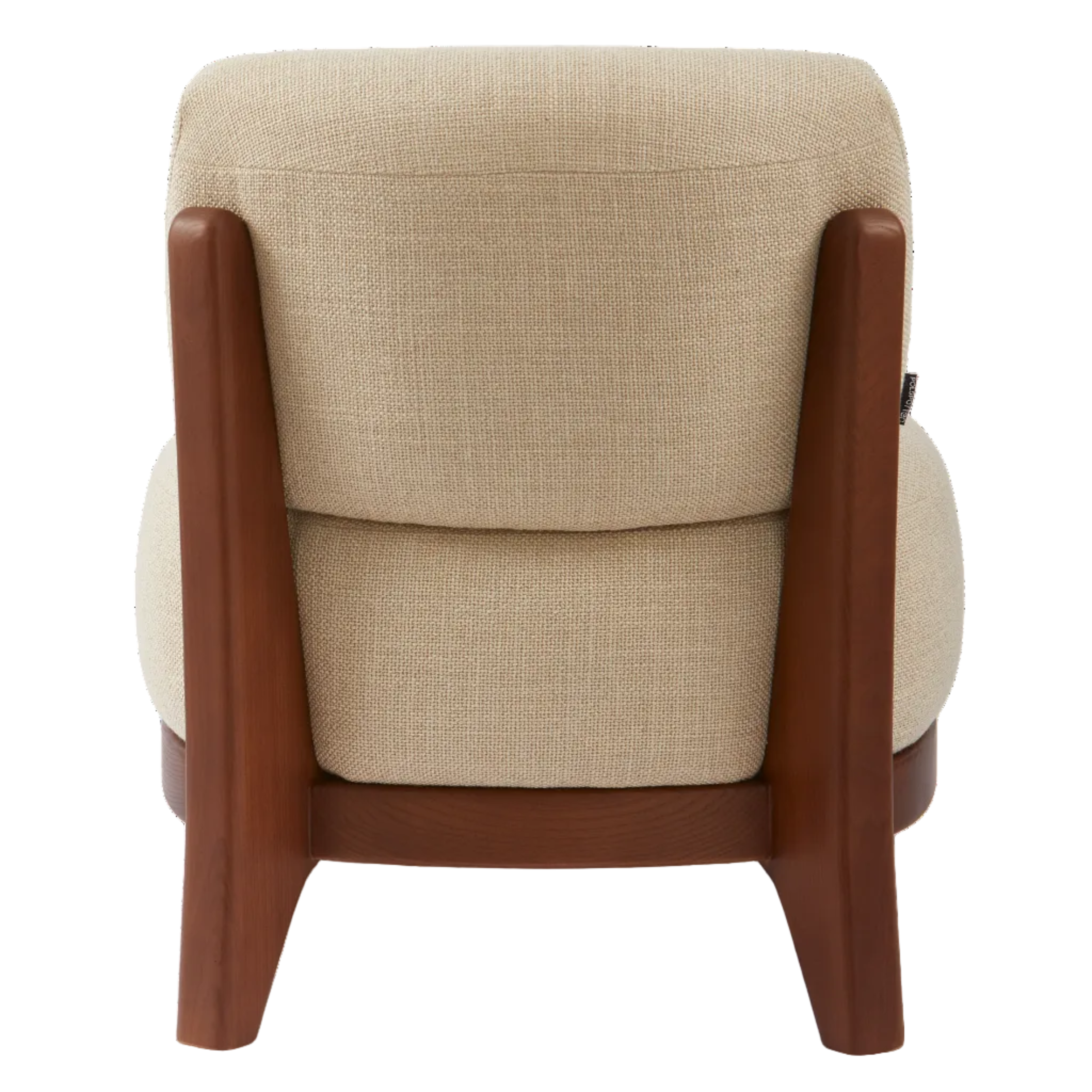 FIZZ Armchair in Beige with Wooden Base