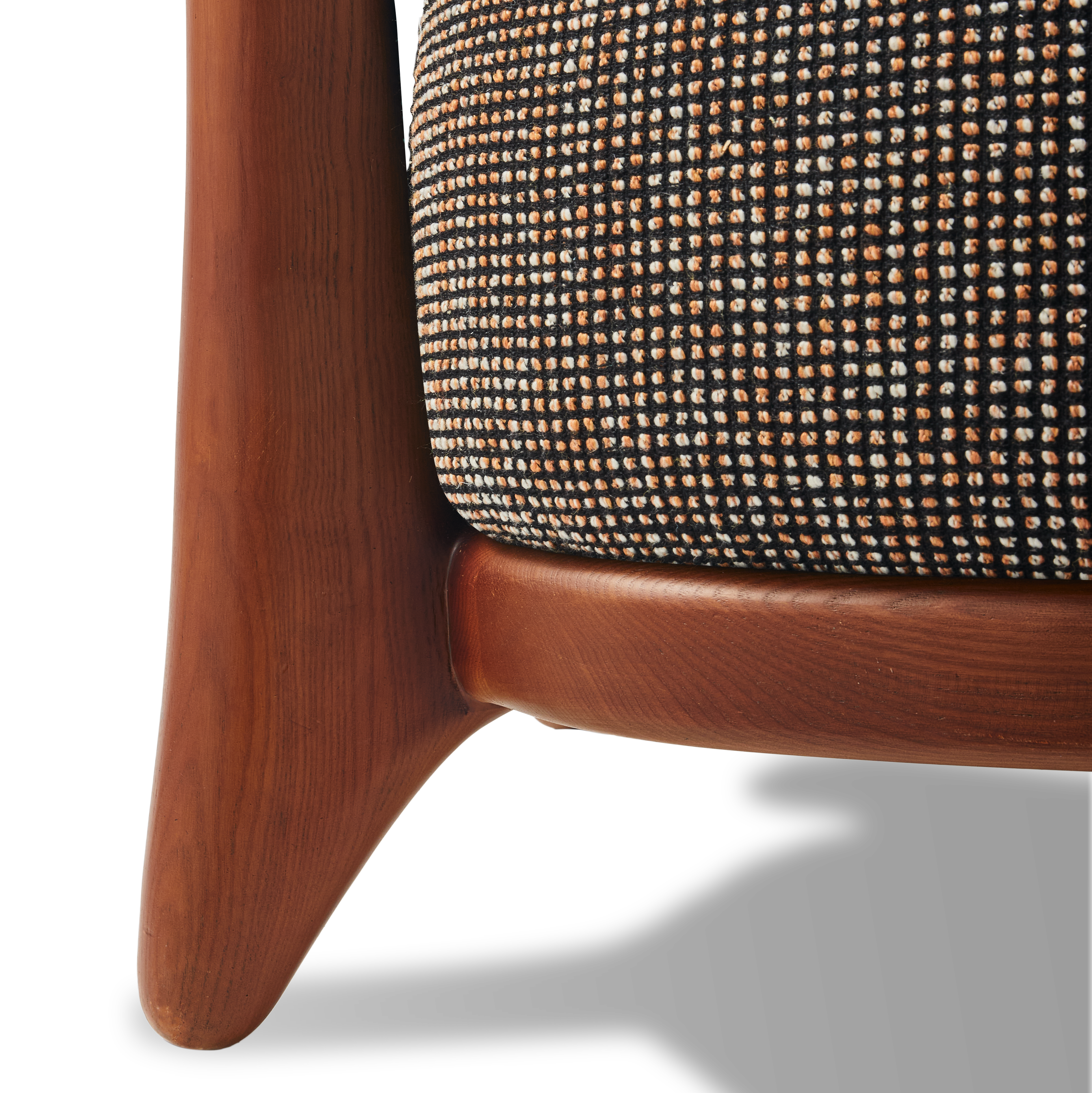 FIZZ Armchair in Dark Brown with Wooden Base