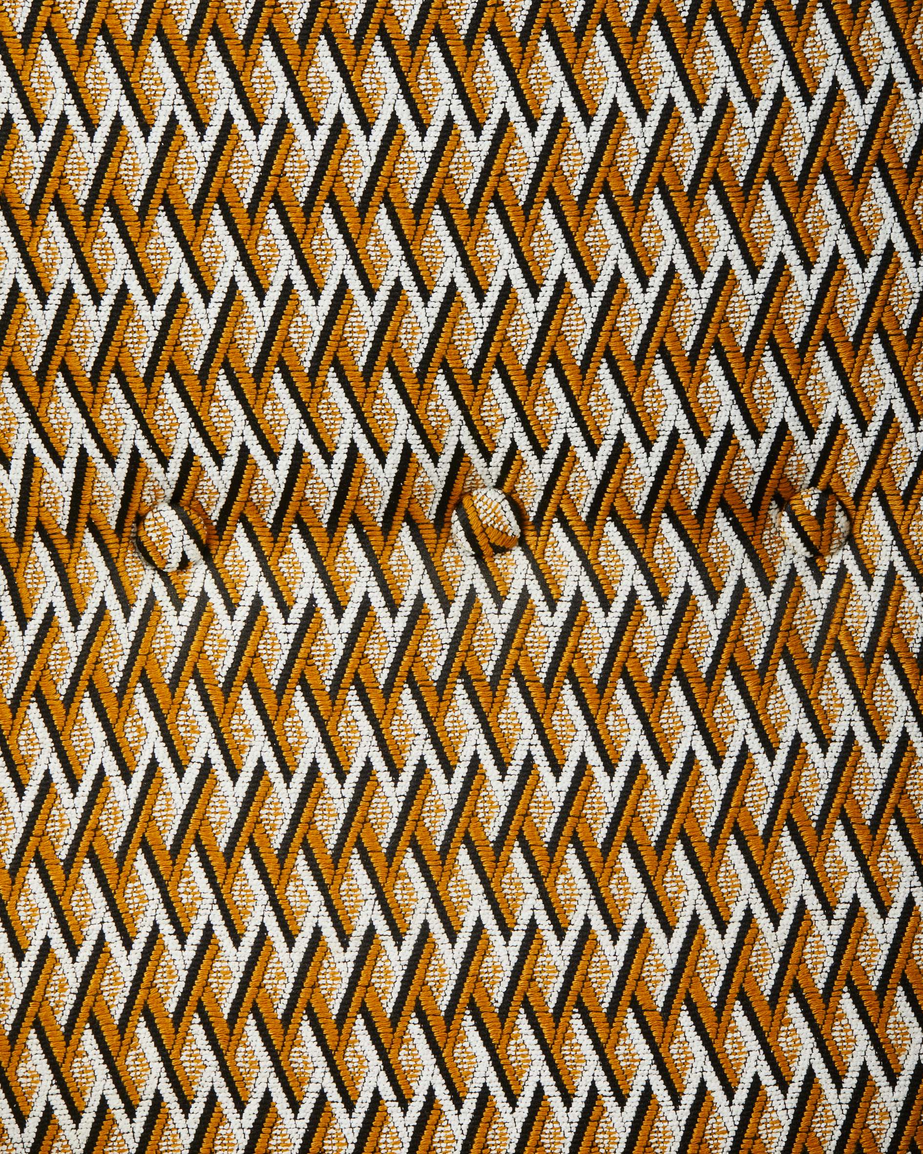 PEGGY Armchair in Orchid with Geometric Patterns and Wooden Base