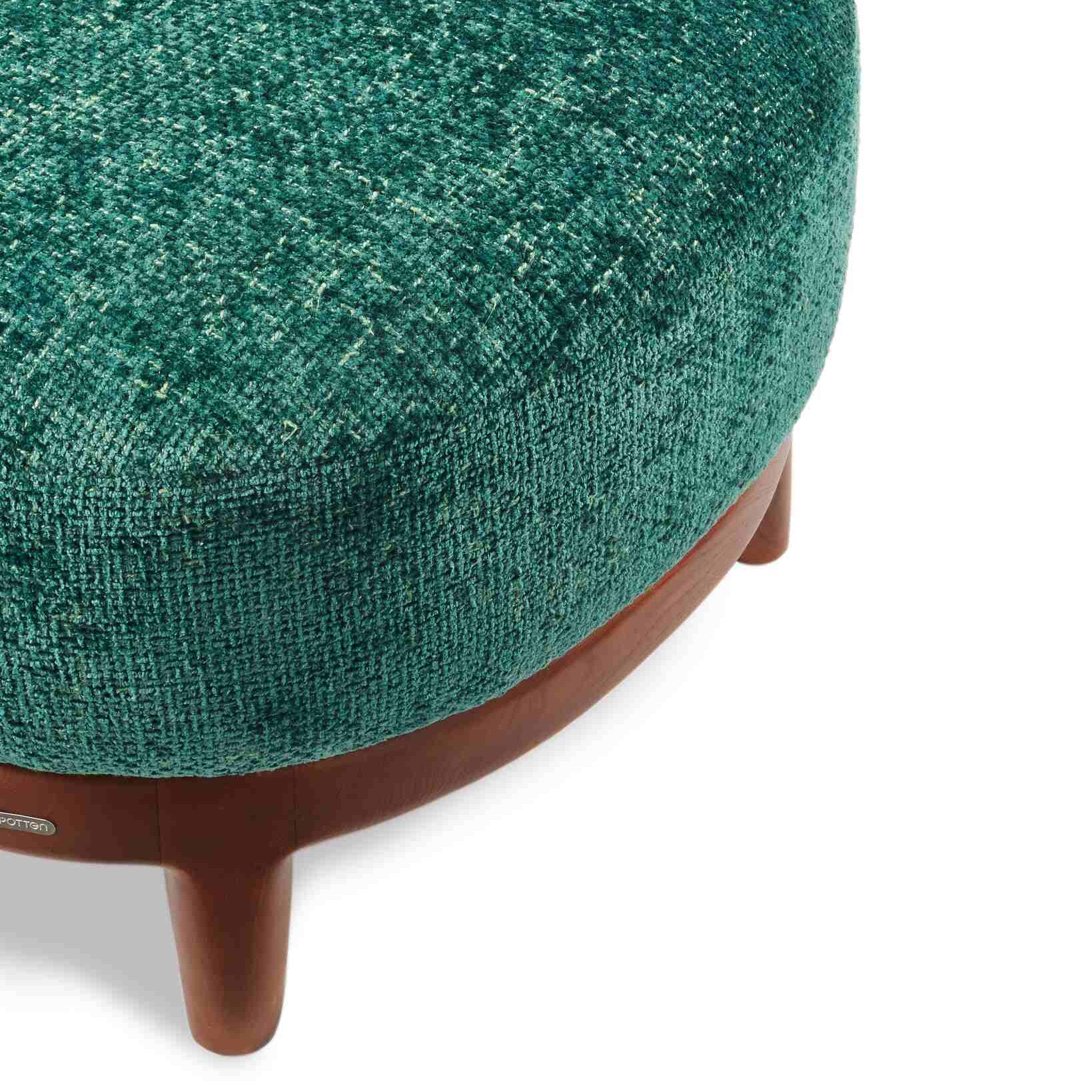 FIZZ Armchair Dark Green with Wooden Base
