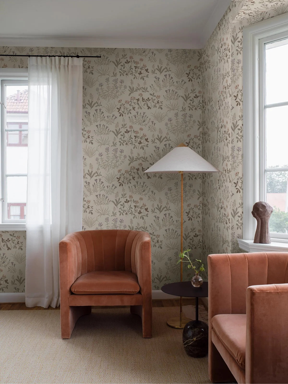 Tapete mit Pflanzenmotiv NORAS ANG beige mit braun