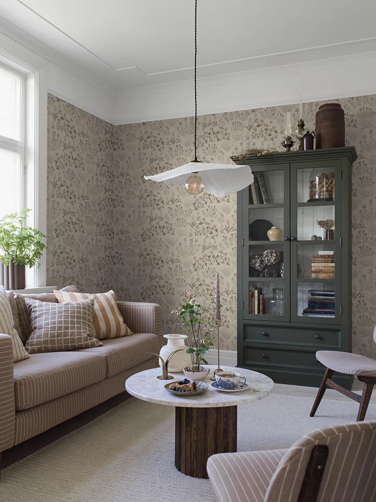 Tapete mit Pflanzenmotiv NORAS ANG beige mit braun