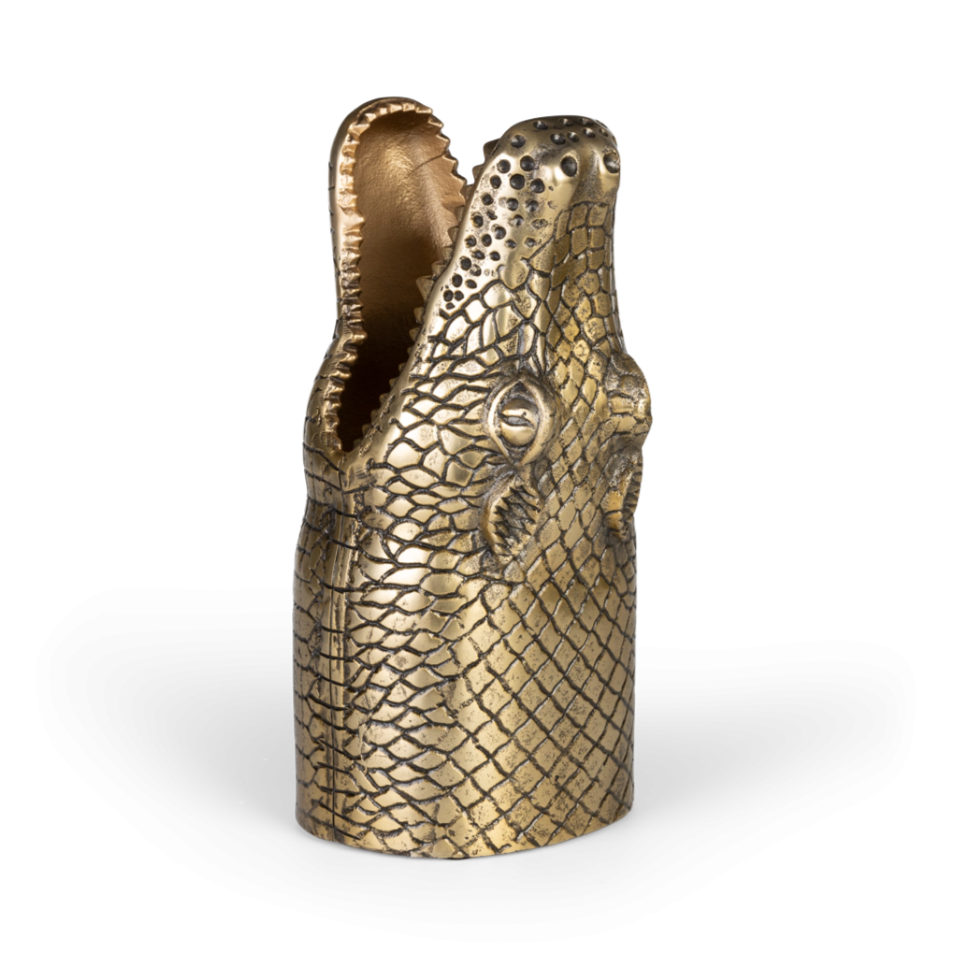 SEE YOU LATER ALLIGATOR Vase Antik Messing