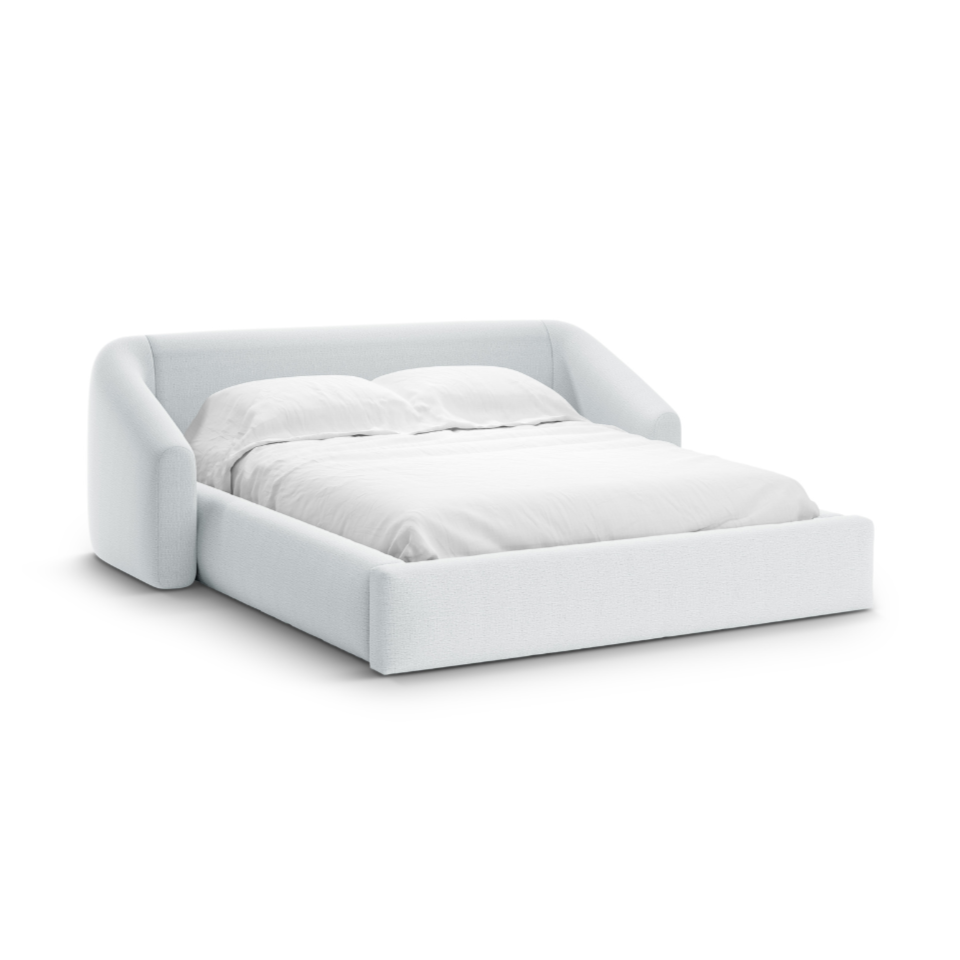 CAMPI light gray chenille bed