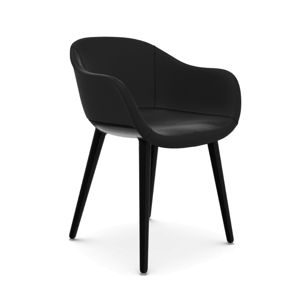 CYBORG LADY chair black leather with black base