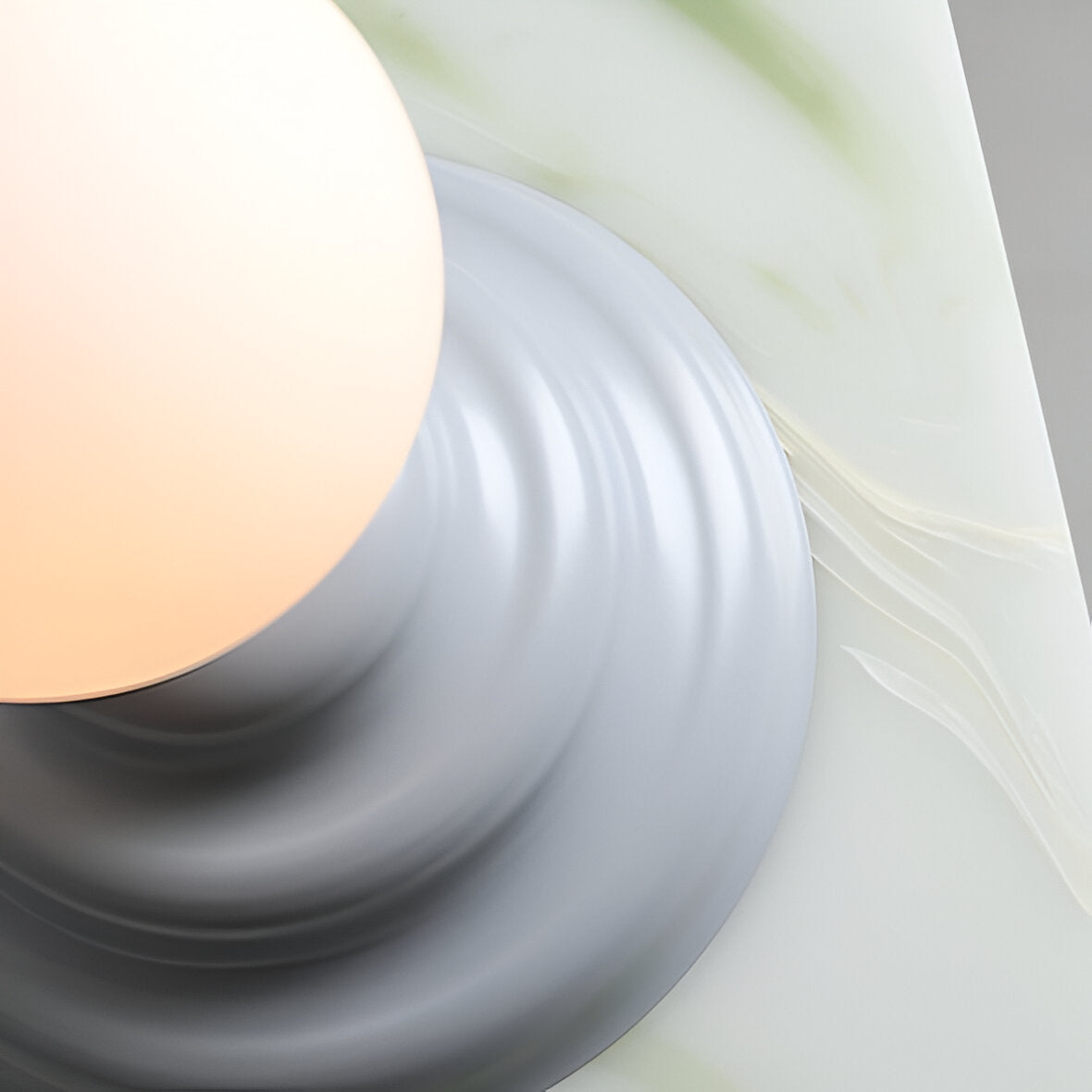 Table lamp with a glass lampshade gray wave