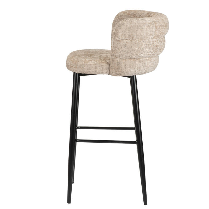 Hocker CLOUD krembeige mit schwarzem Gestell