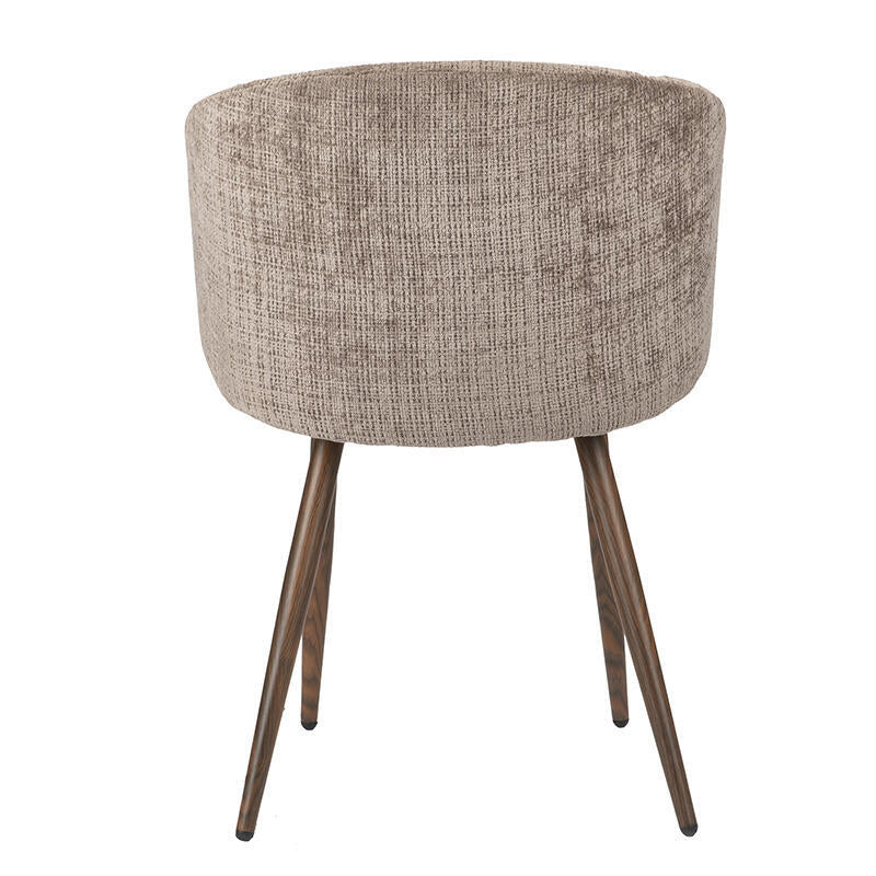 LUNA chair in taupe with a dark wooden base