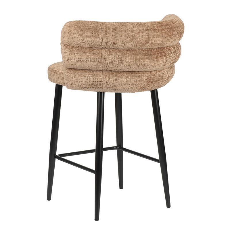 Hocker CLOUD karamellfarben mit schwarzem Gestell