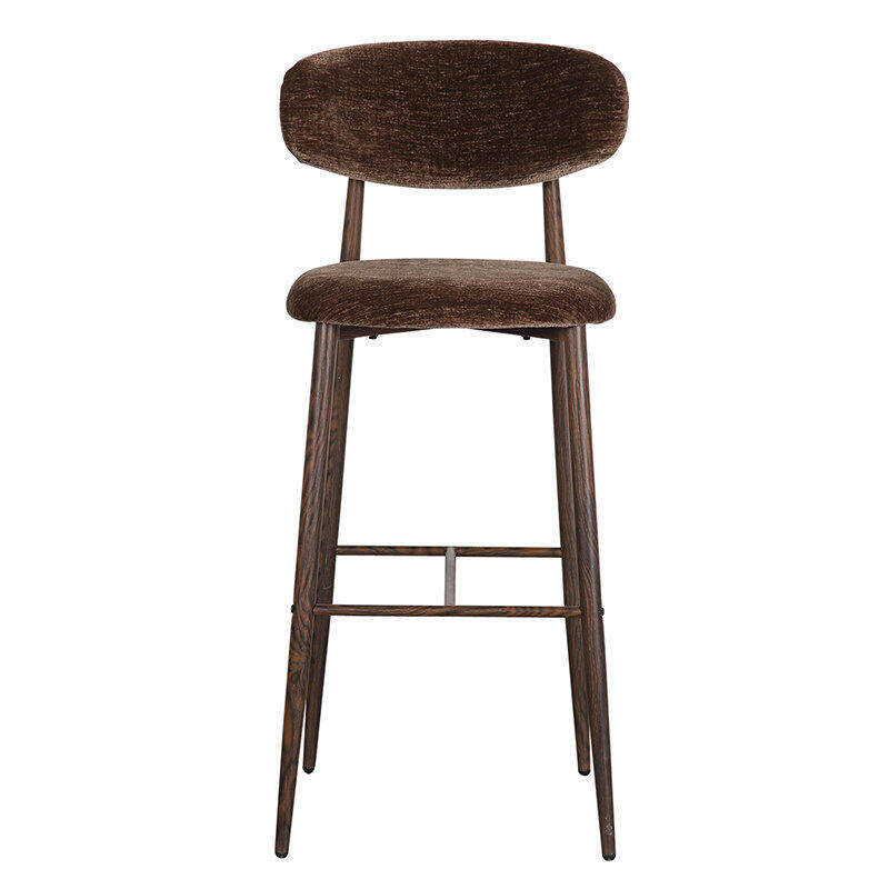 Hocker JAPANDI braun mit dunklem Holzgestell