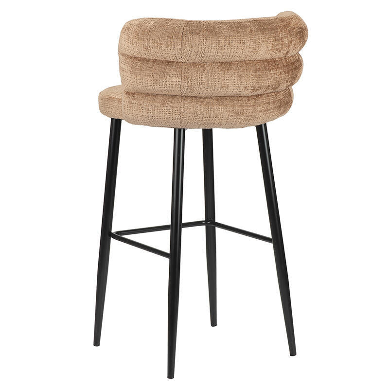 Hocker CLOUD karamellfarben mit schwarzem Gestell
