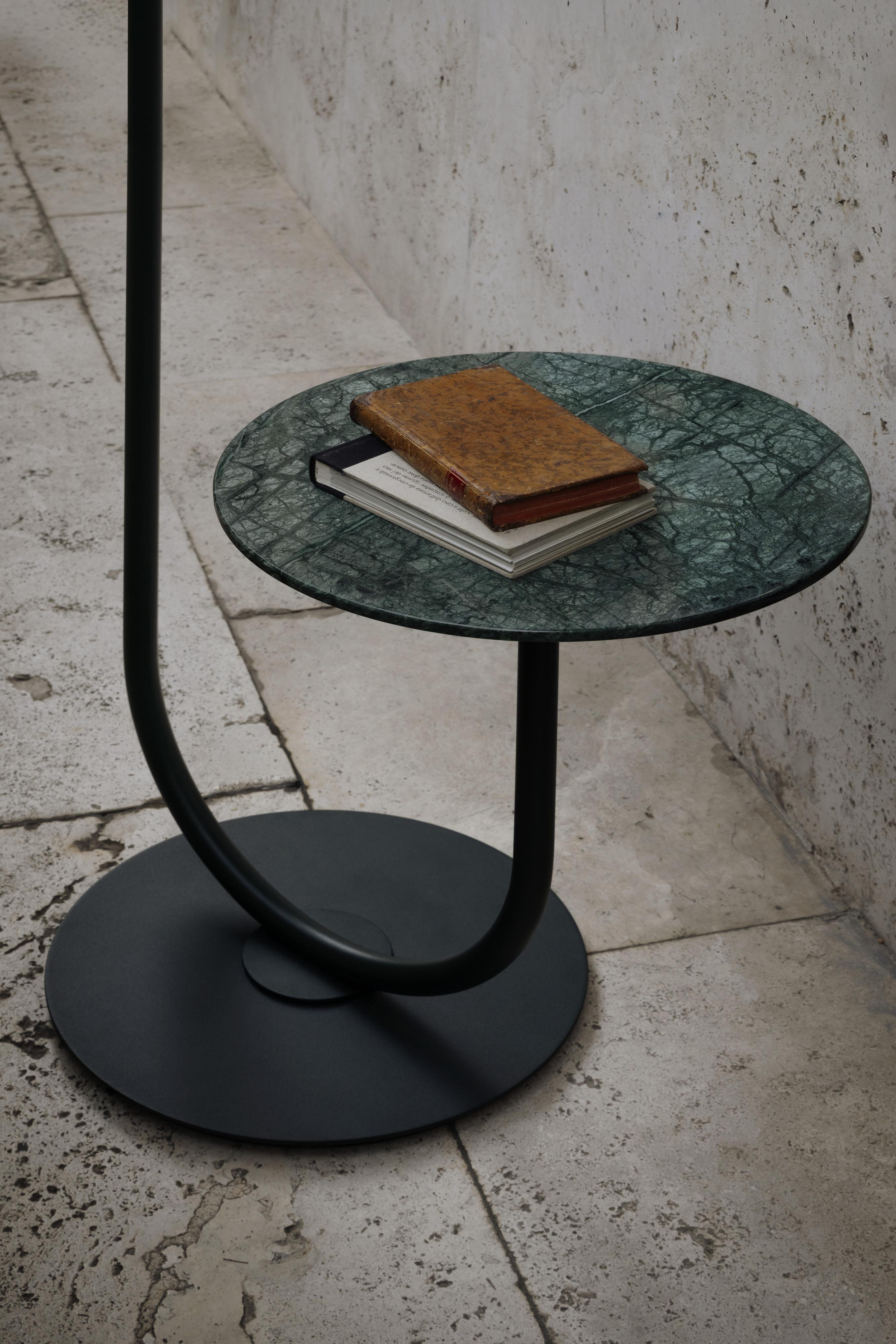 Outdoor floor lamp and table CALYPSO MARTINIQUE yellow with green marble