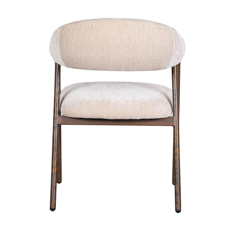 Stuhl SCANDI beige mit dunklem Holzgestell