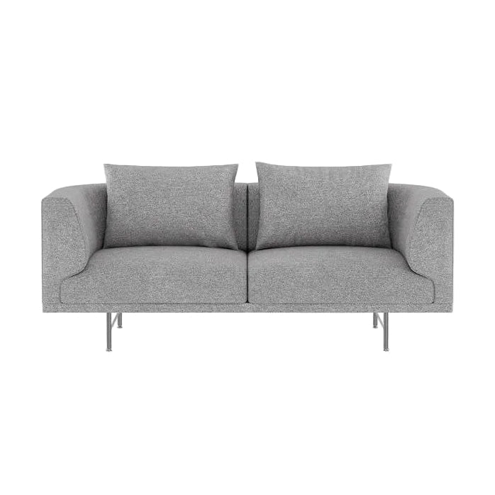 2-Seater Sofa CHIMNEY Gray Fabric Brook with Steel Base