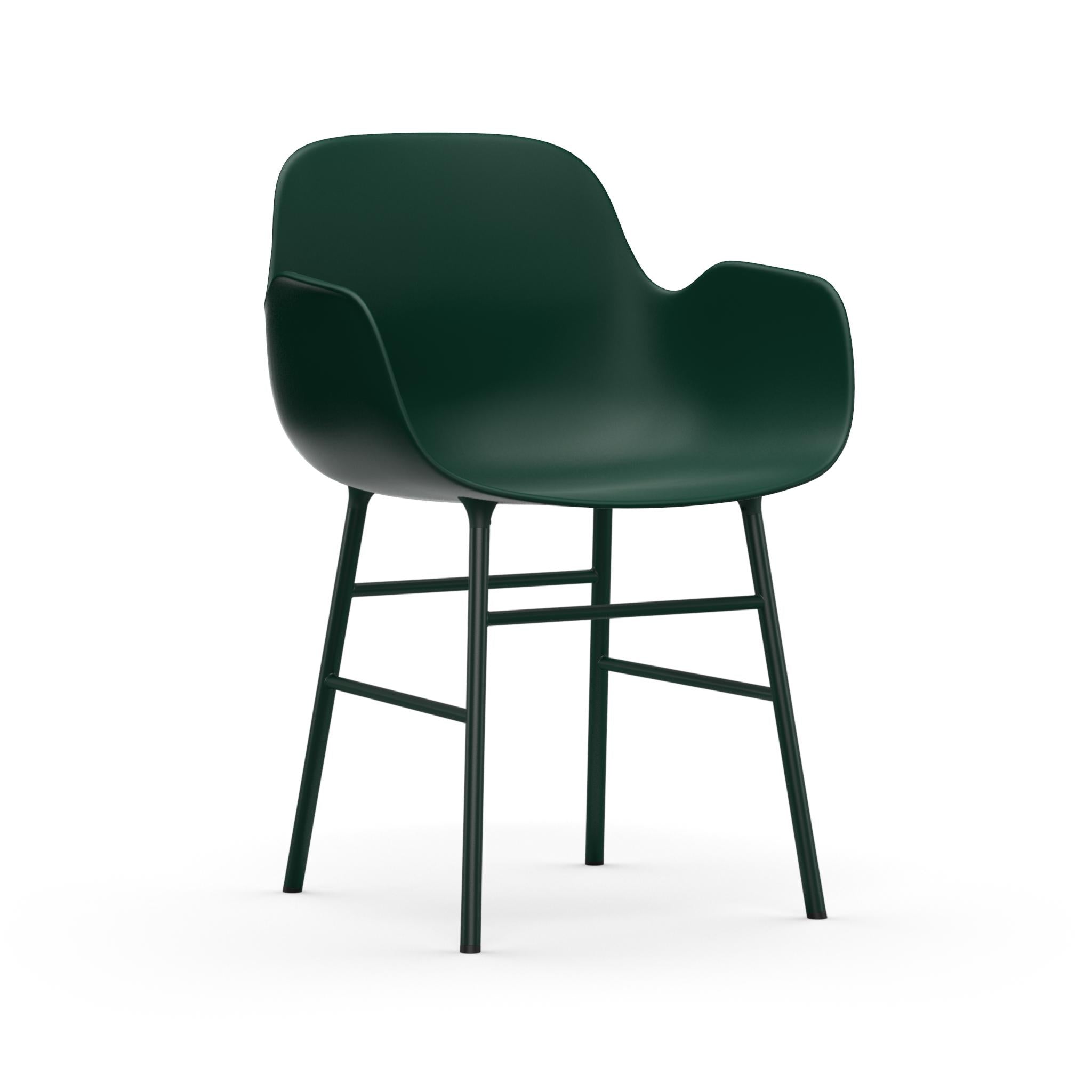 Chair with armrests green forms