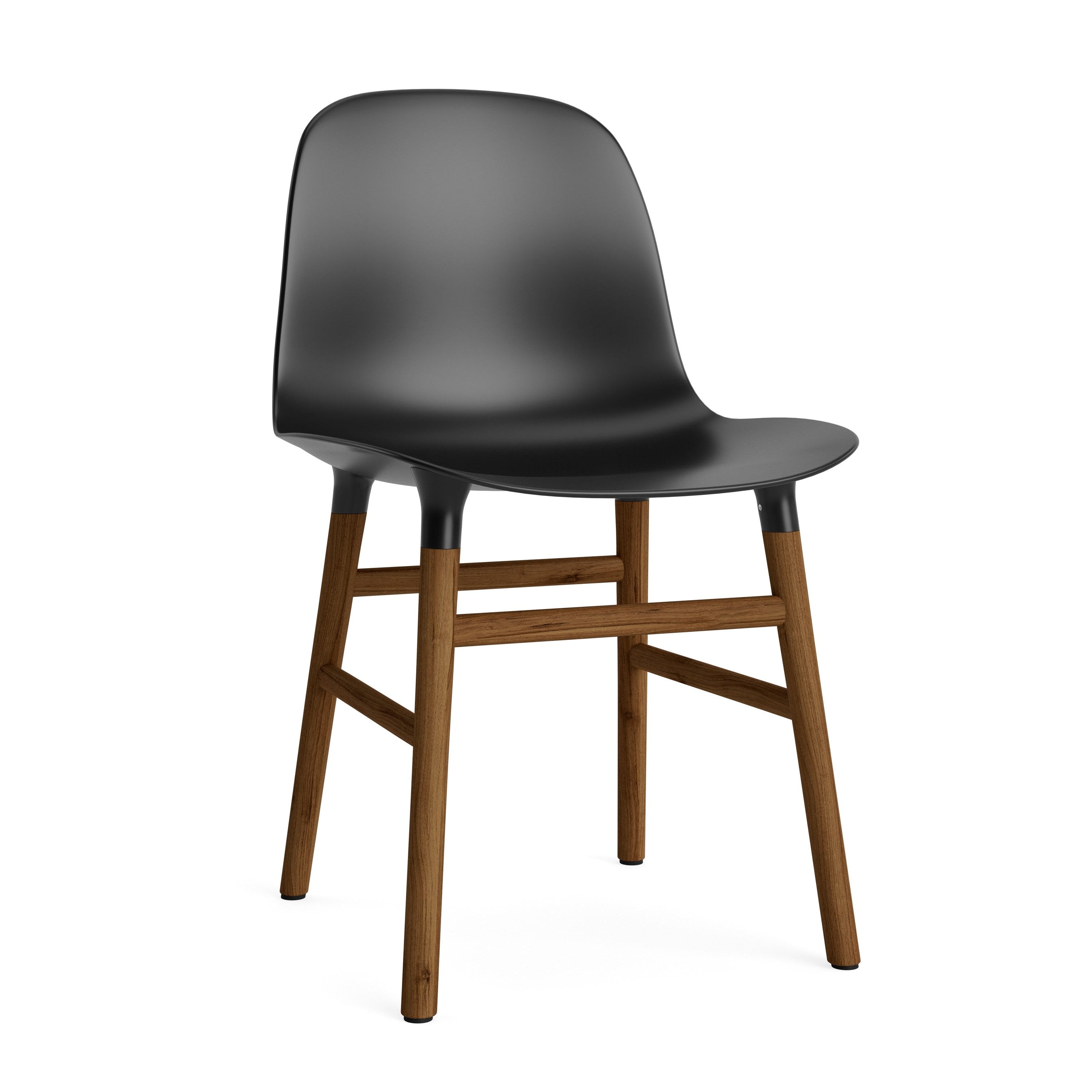 Black forms chair with a nutty base