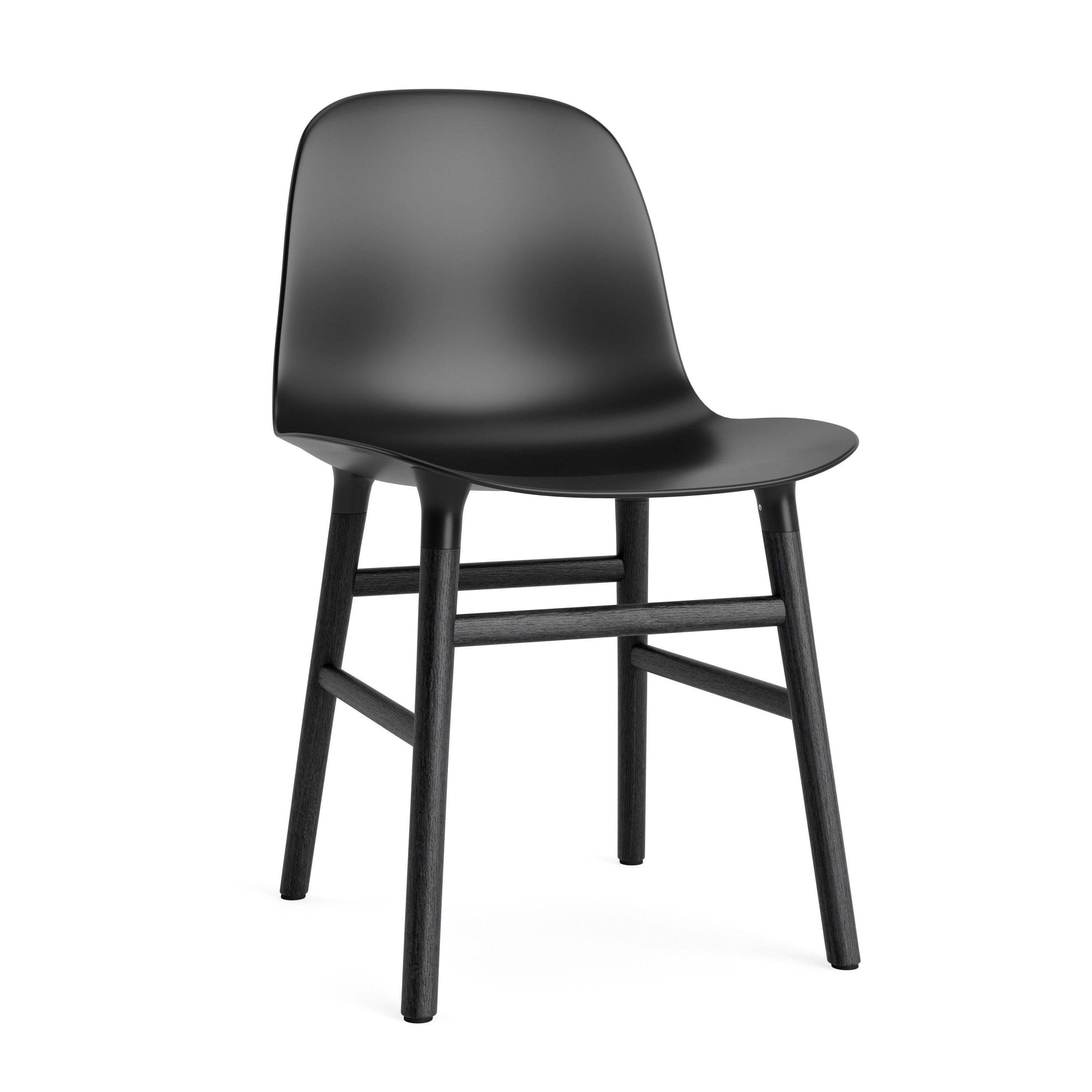 Black Form Chair with a black oak base