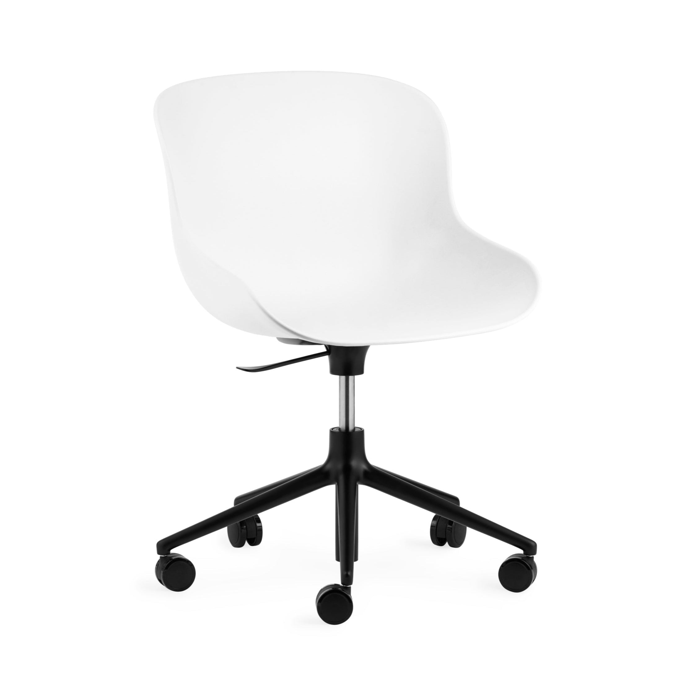 Hyg 5W White Office Chair mit einer schwarzen Basis
